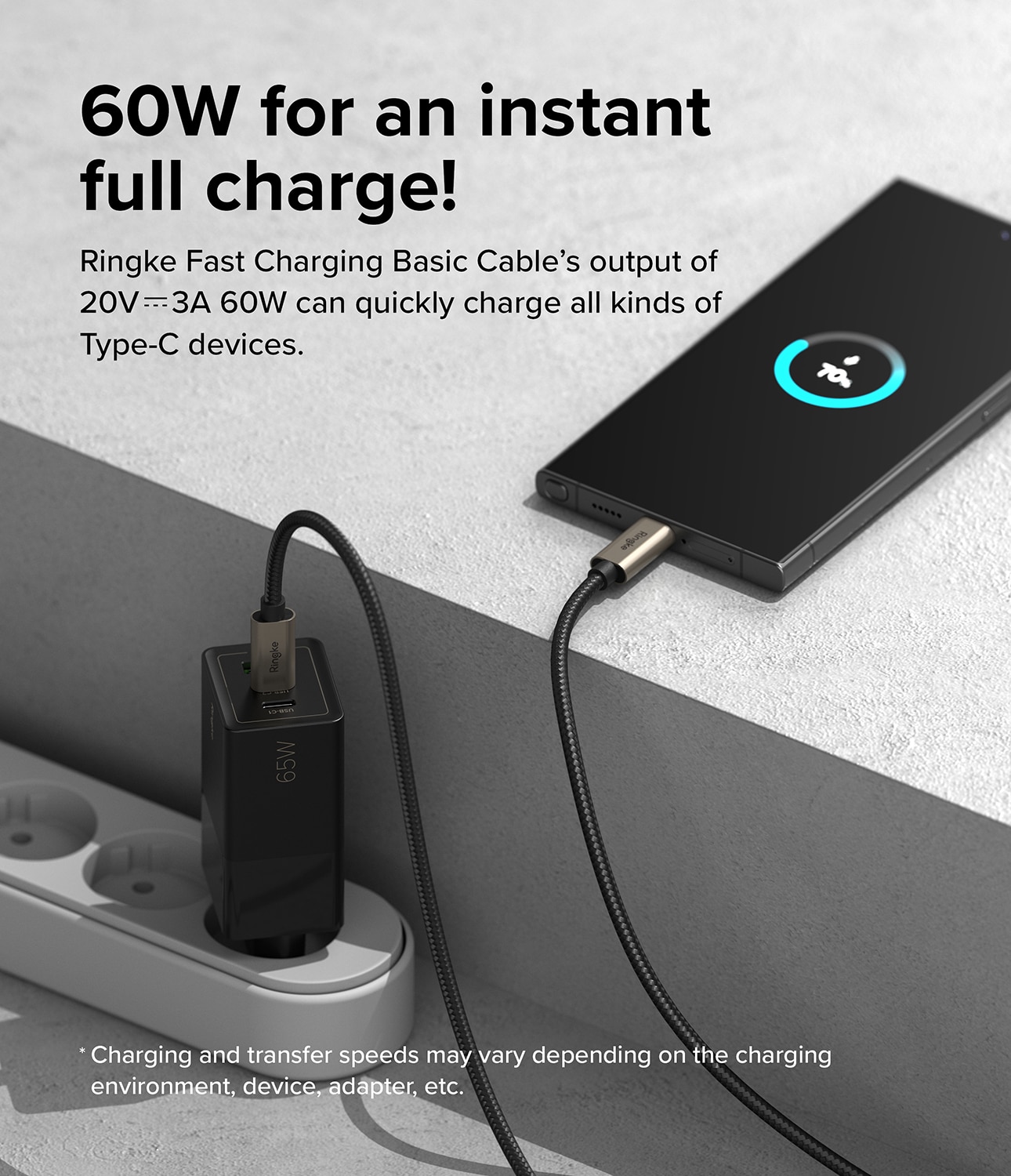 Fast Charging Basic Cavo USB-C -> USB-C 1m, nero