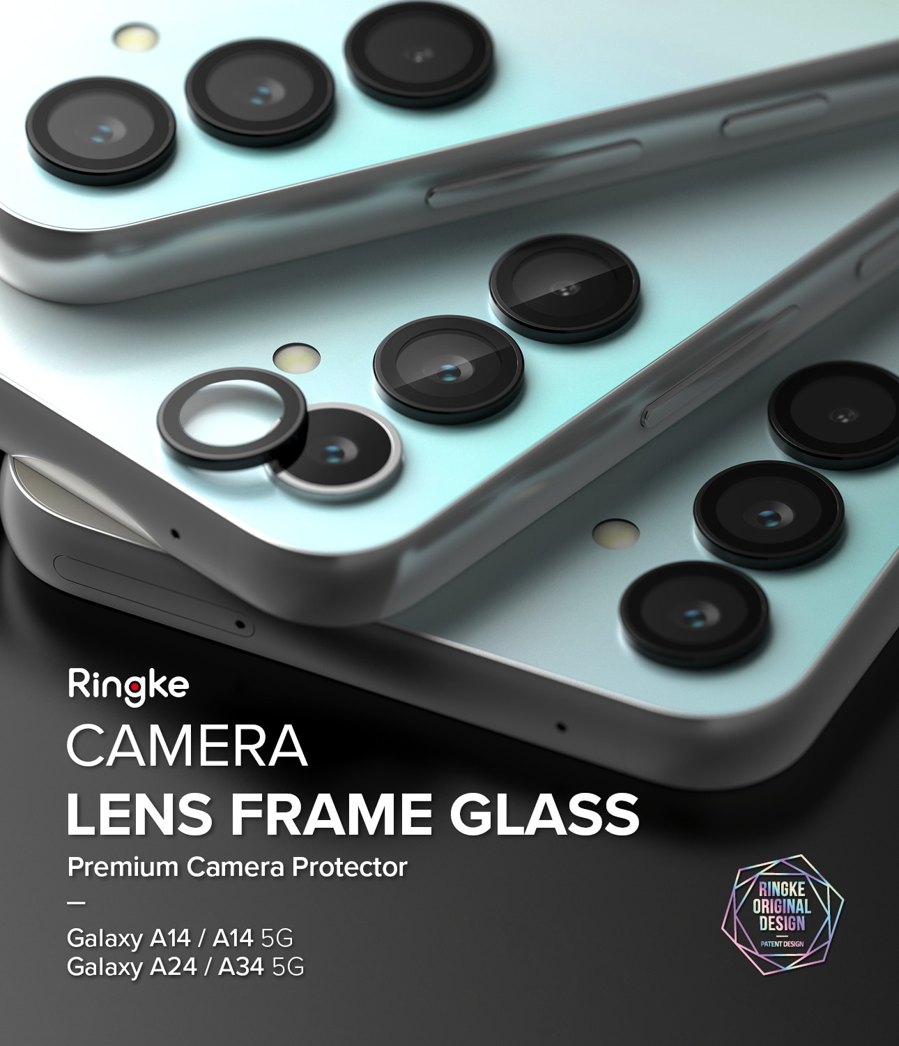 Camera Lens Frame Glass Samsung Galaxy A14 Black