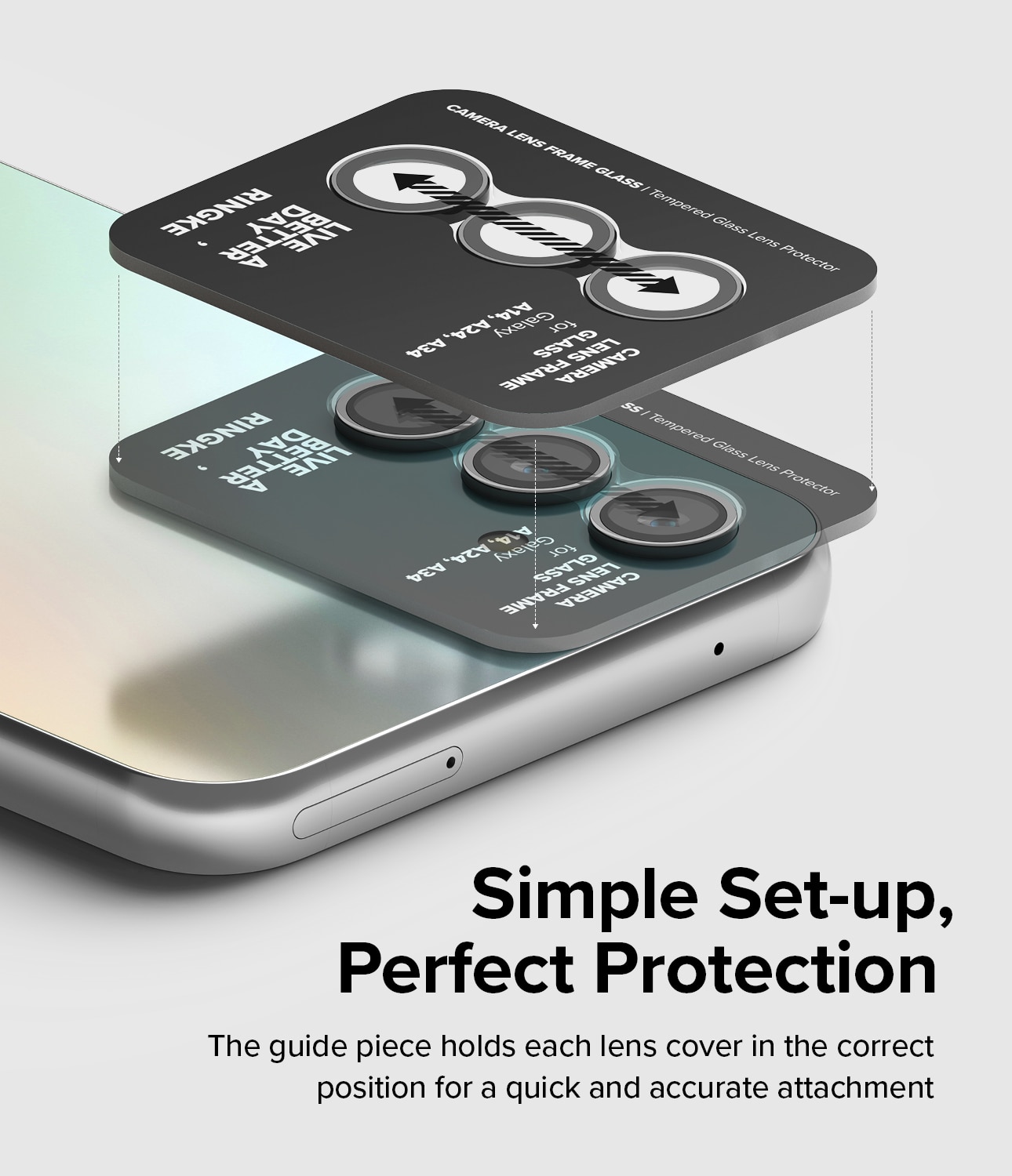 Camera Lens Frame Glass Samsung Galaxy A14 Nero