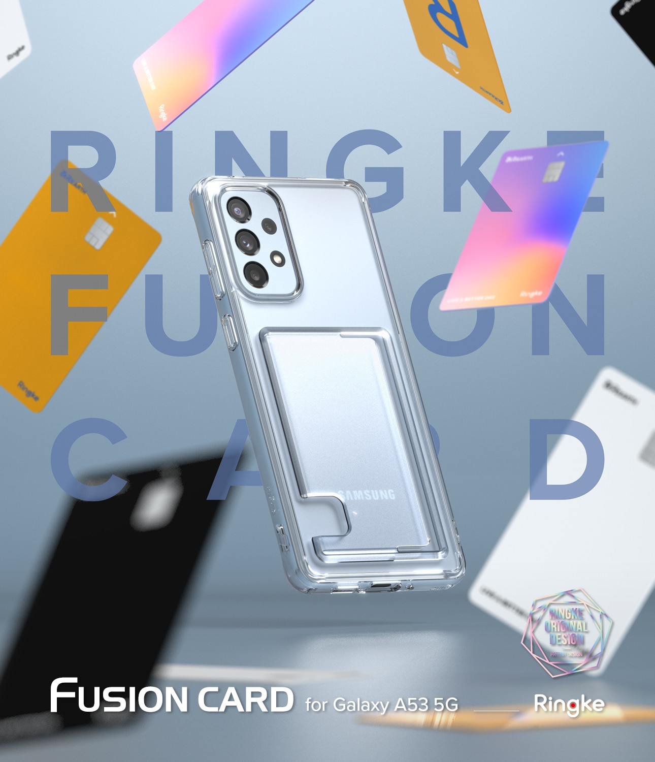 Cover Fusion Card Samsung Galaxy A53 Trasparente
