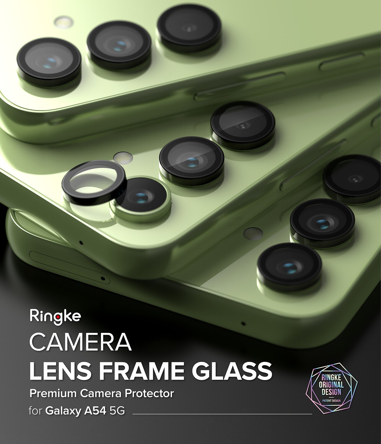 Camera Lens Frame Glass Samsung Galaxy A54 Nero