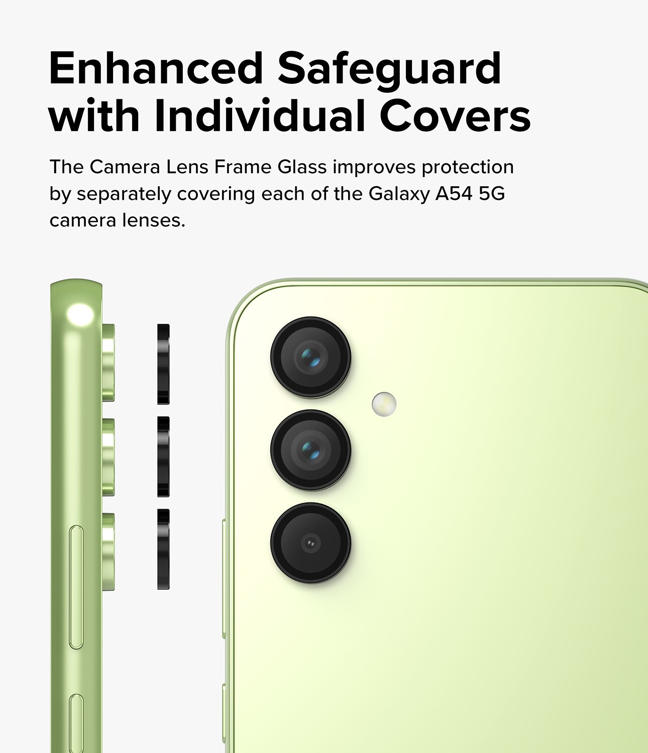 Camera Lens Frame Glass Samsung Galaxy A54 Nero