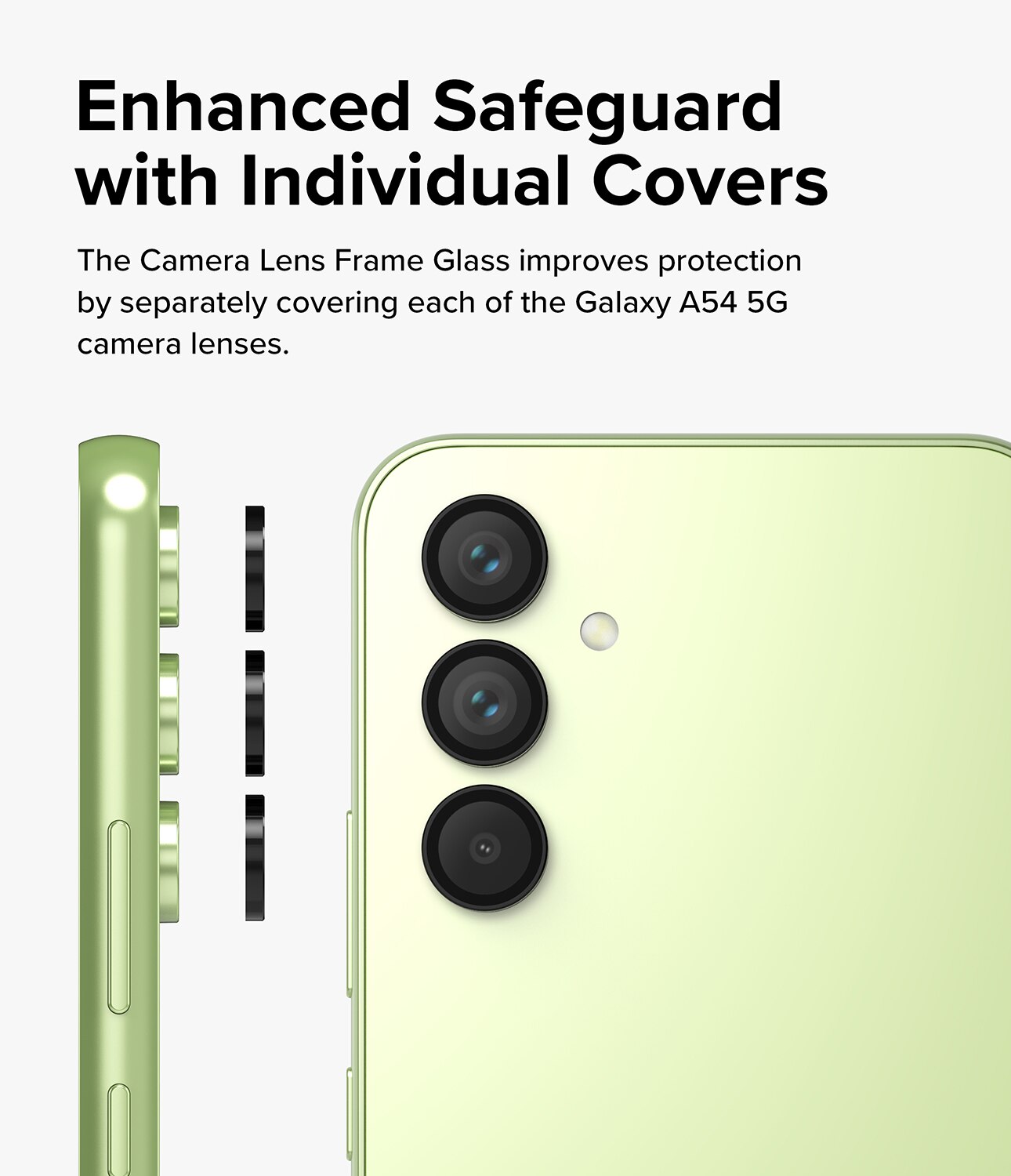 Camera Lens Frame Glass Samsung Galaxy A54 Black