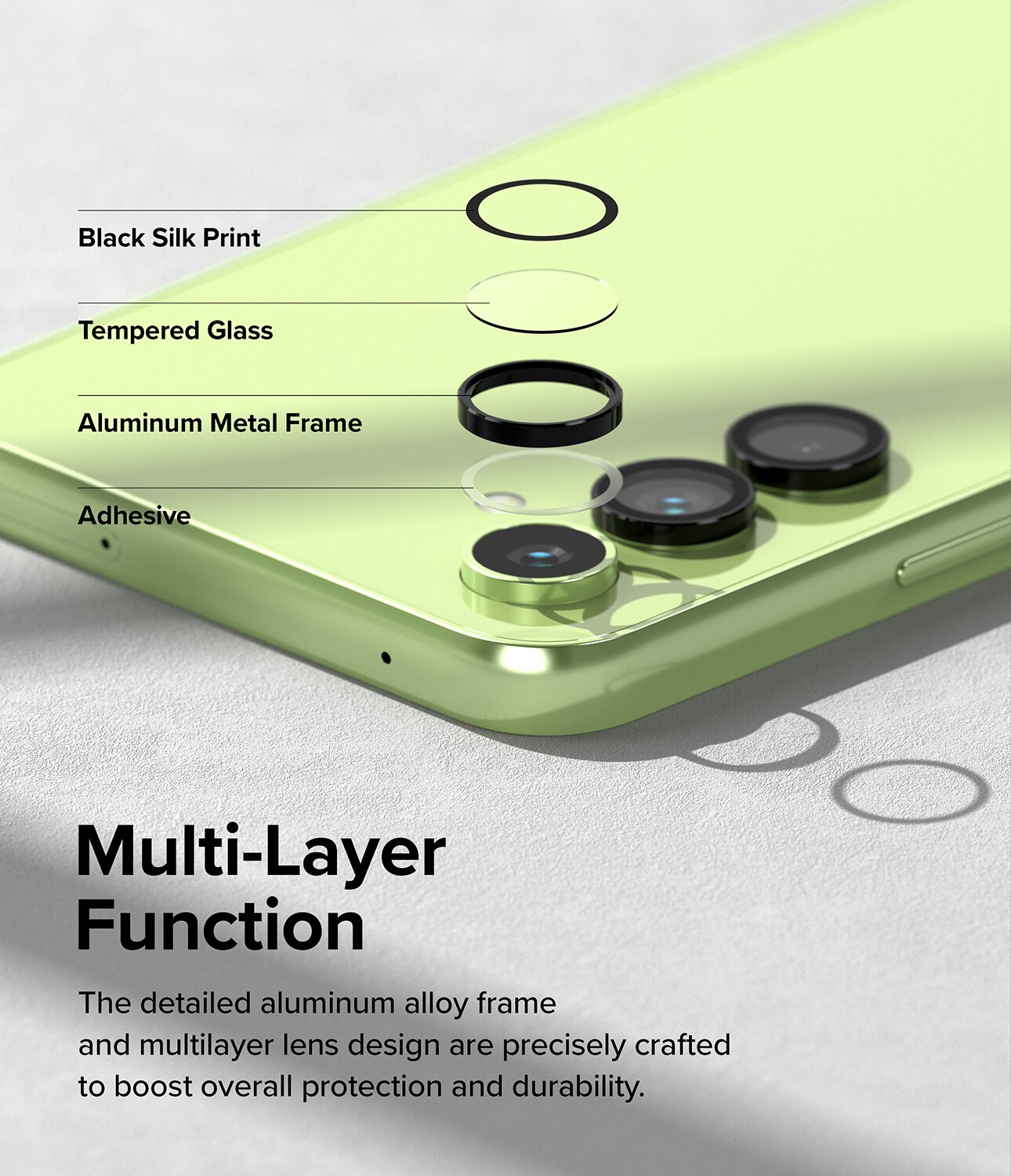 Camera Lens Frame Glass Samsung Galaxy A54 Nero