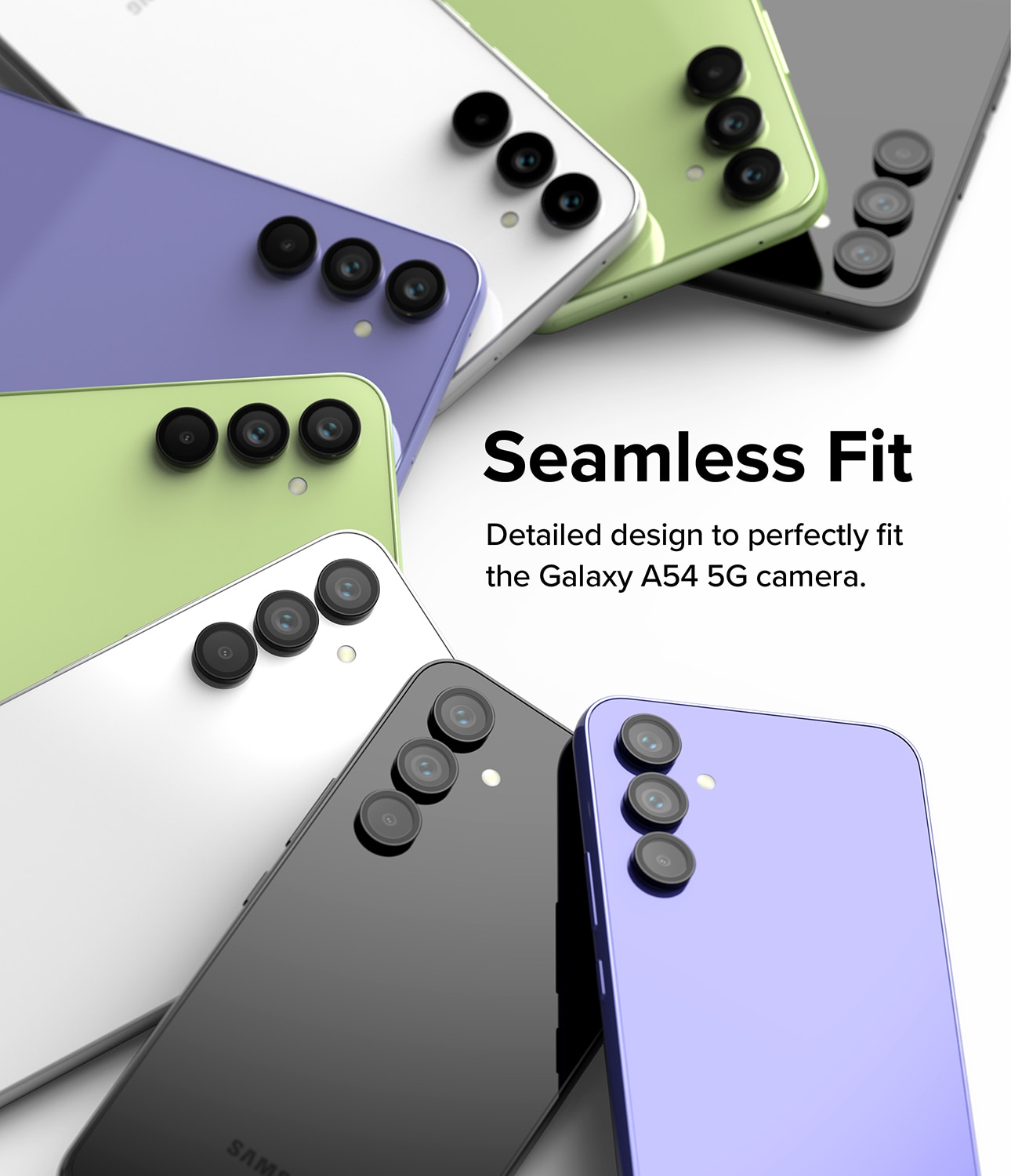 Camera Lens Frame Glass Samsung Galaxy A54 Nero