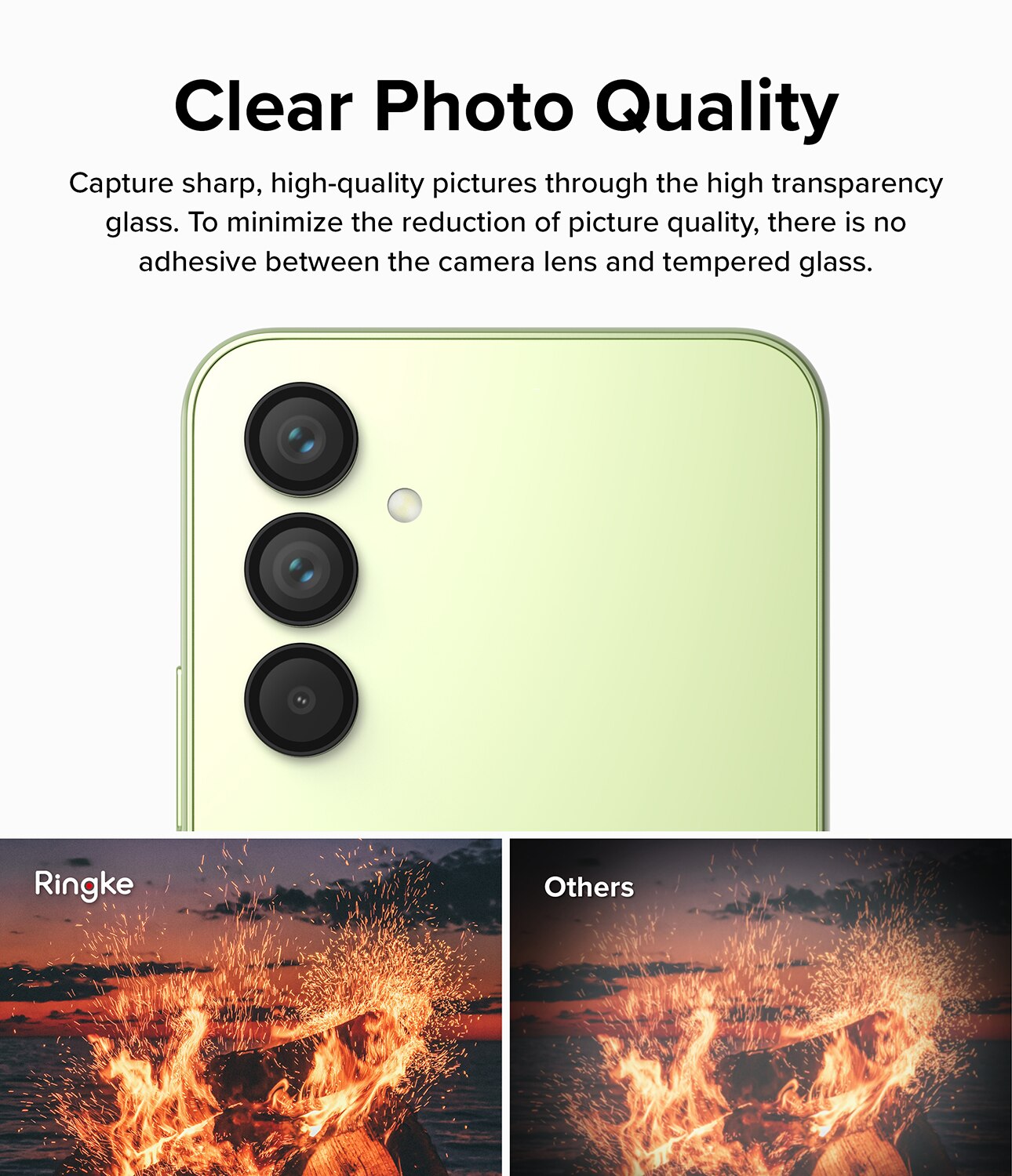 Camera Lens Frame Glass Samsung Galaxy A54 Nero