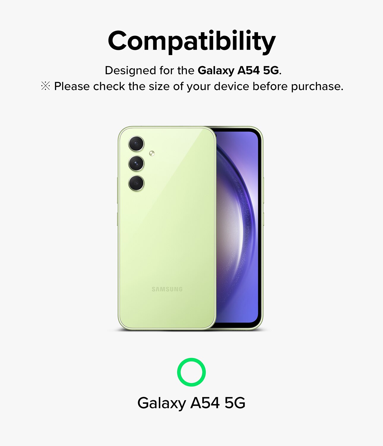 Camera Lens Frame Glass Samsung Galaxy A54 Nero