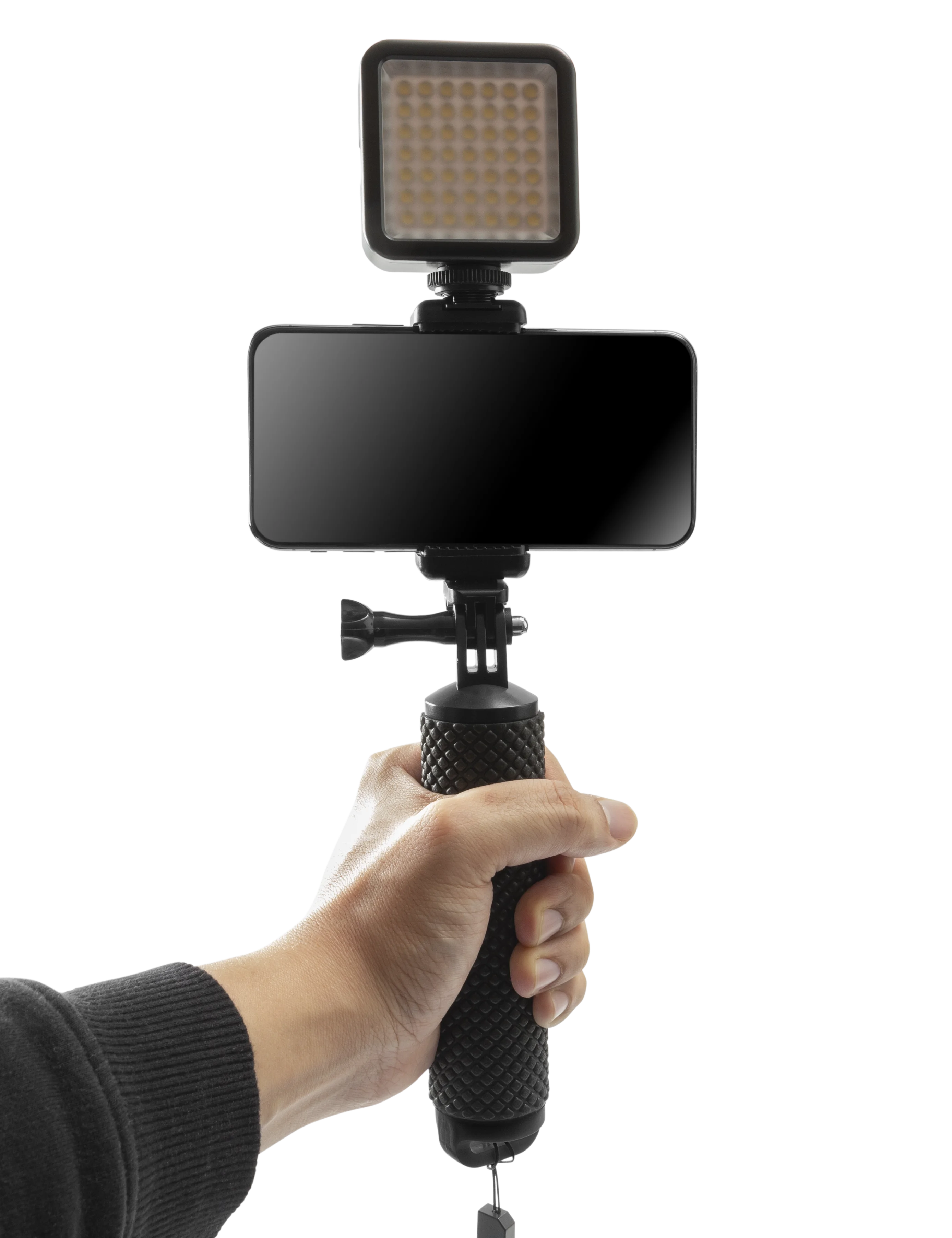 Selfie stick con illuminazione a LED, nero