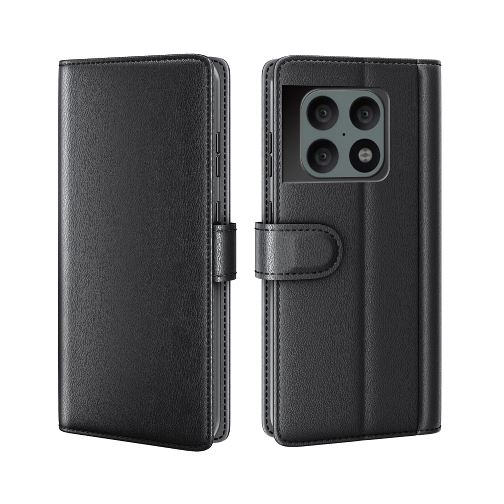 Custodia a portafoglio in vera pelle OnePlus 10 Pro, nero