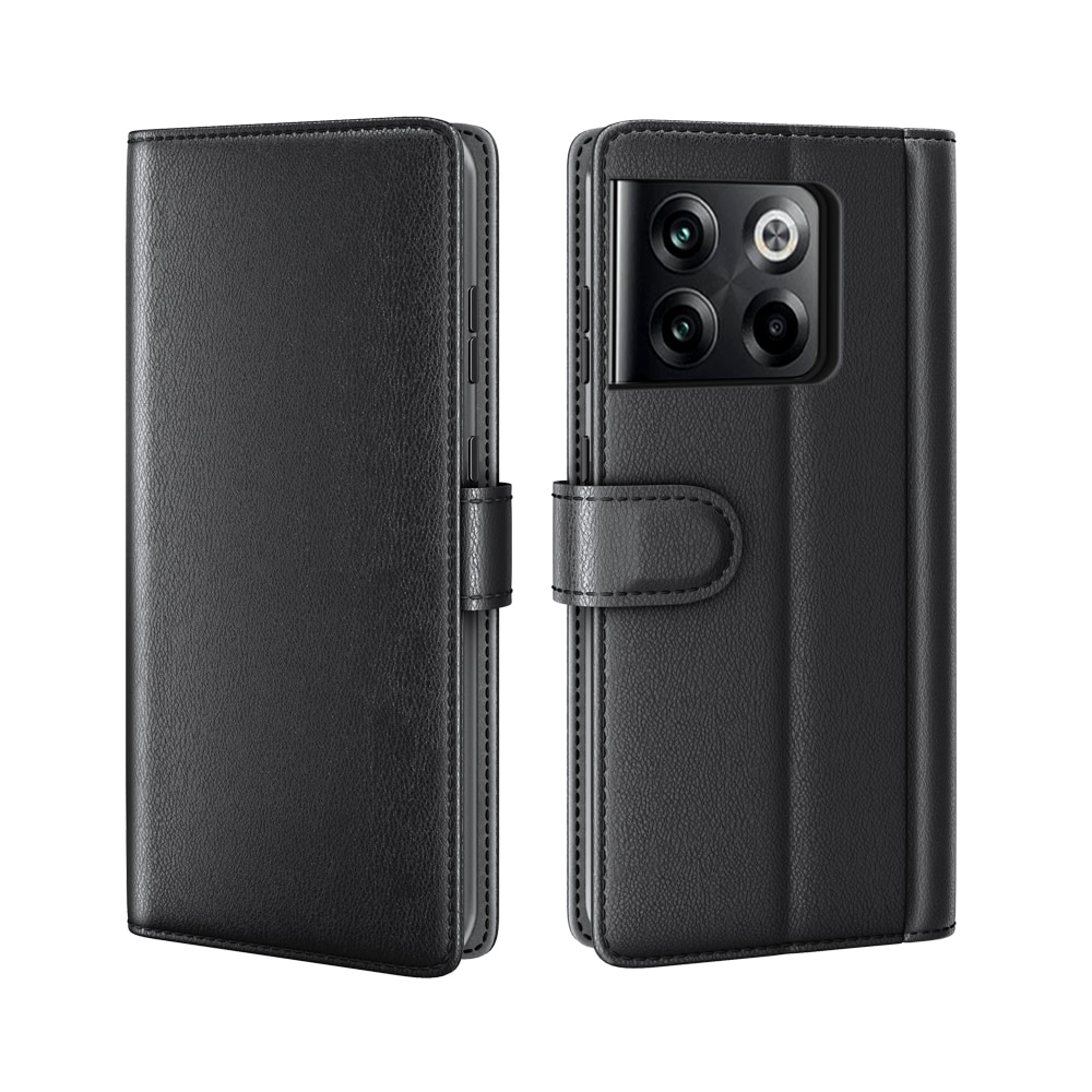 Custodia a portafoglio in vera pelle OnePlus 10T, nero
