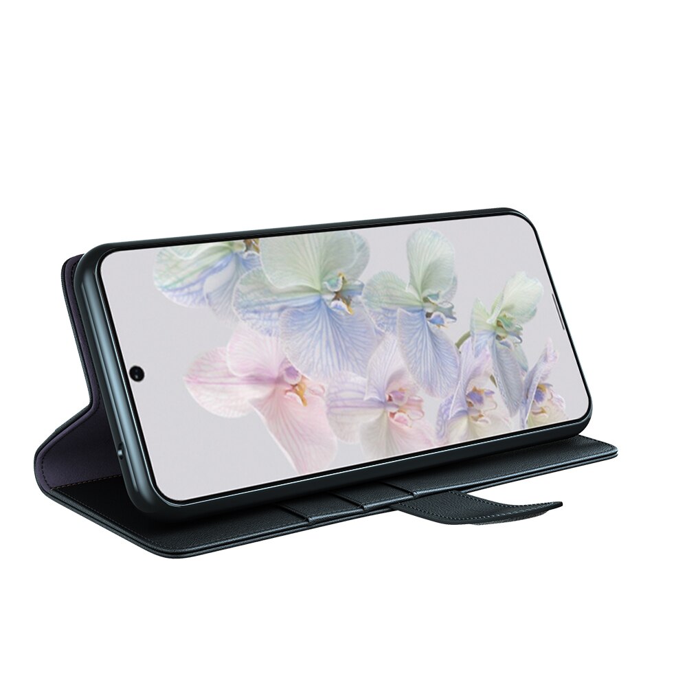 Custodia a portafoglio in vera pelle Google Pixel 7, Nero