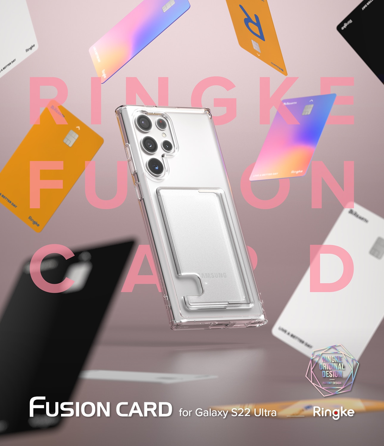 Cover Fusion Card Samsung Galaxy S22 Ultra Clear