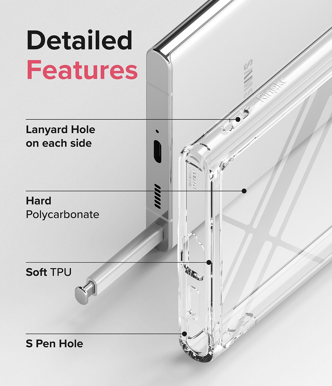 Cover Fusion Samsung Galaxy S22 Ultra Trasparente