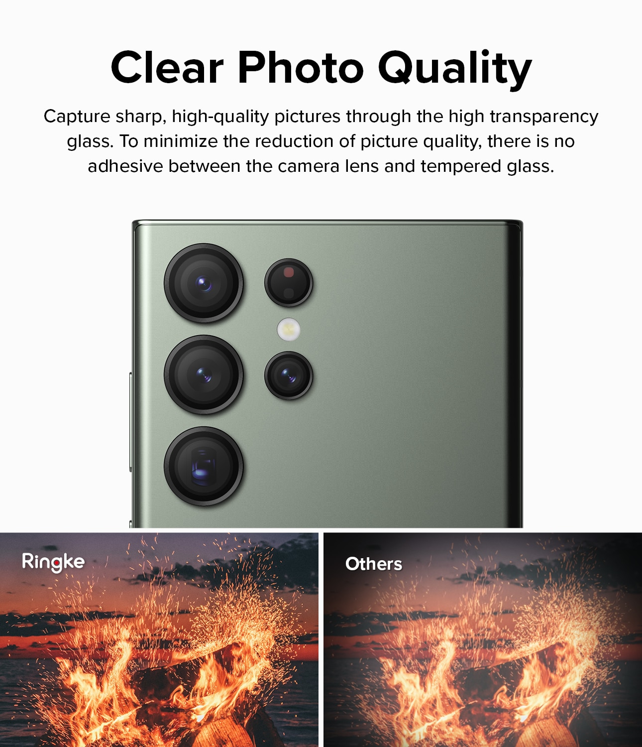 Camera Lens Frame Glass Samsung Galaxy S23 Ultra Black