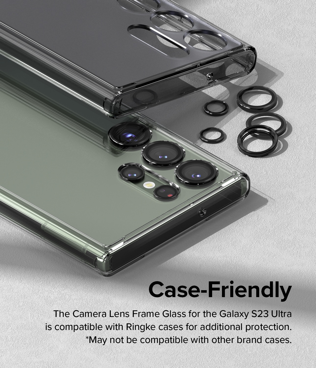 Camera Lens Frame Glass Samsung Galaxy S23 Ultra Black