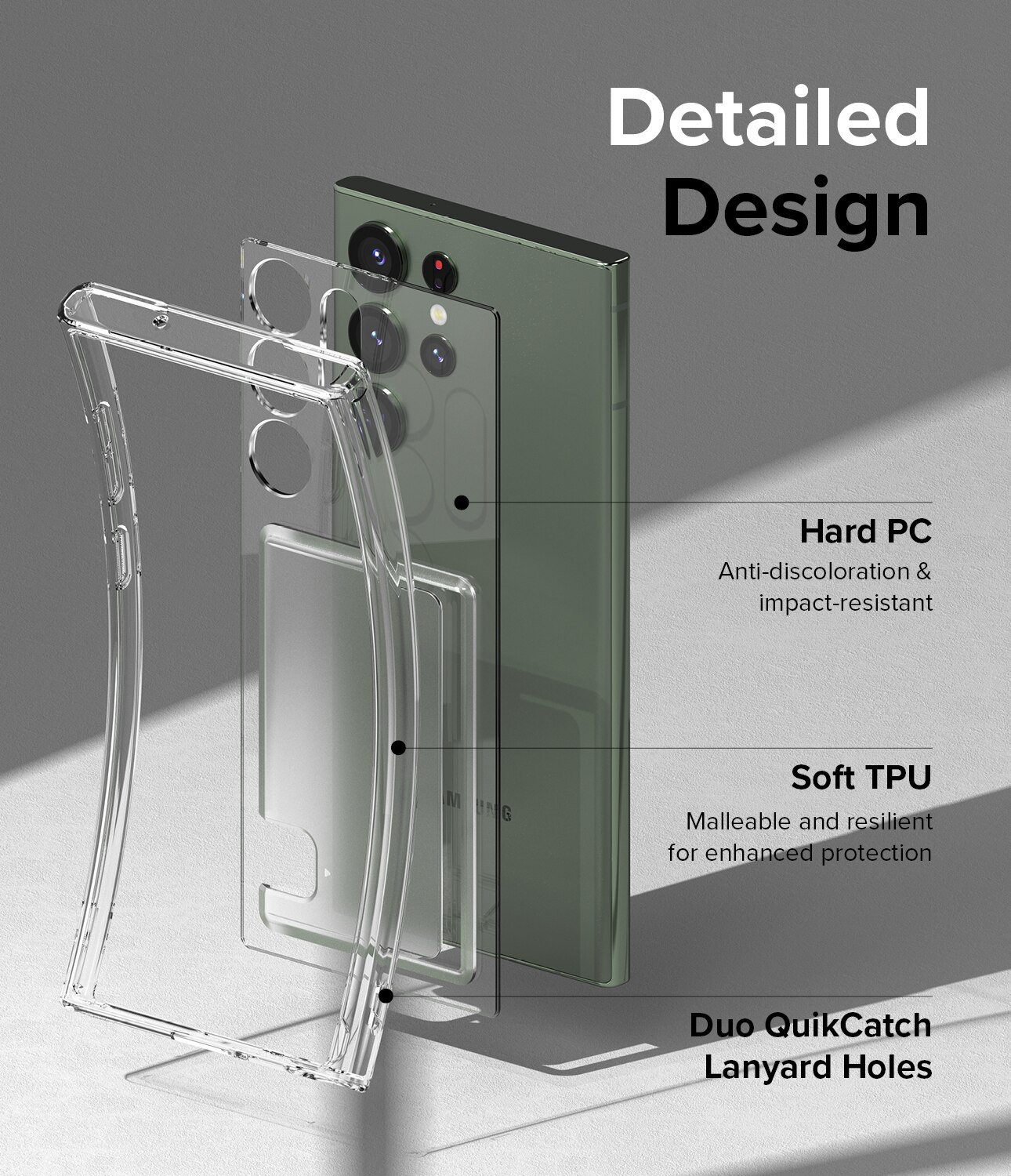 Cover Fusion Card Samsung Galaxy S23 Ultra trasparente