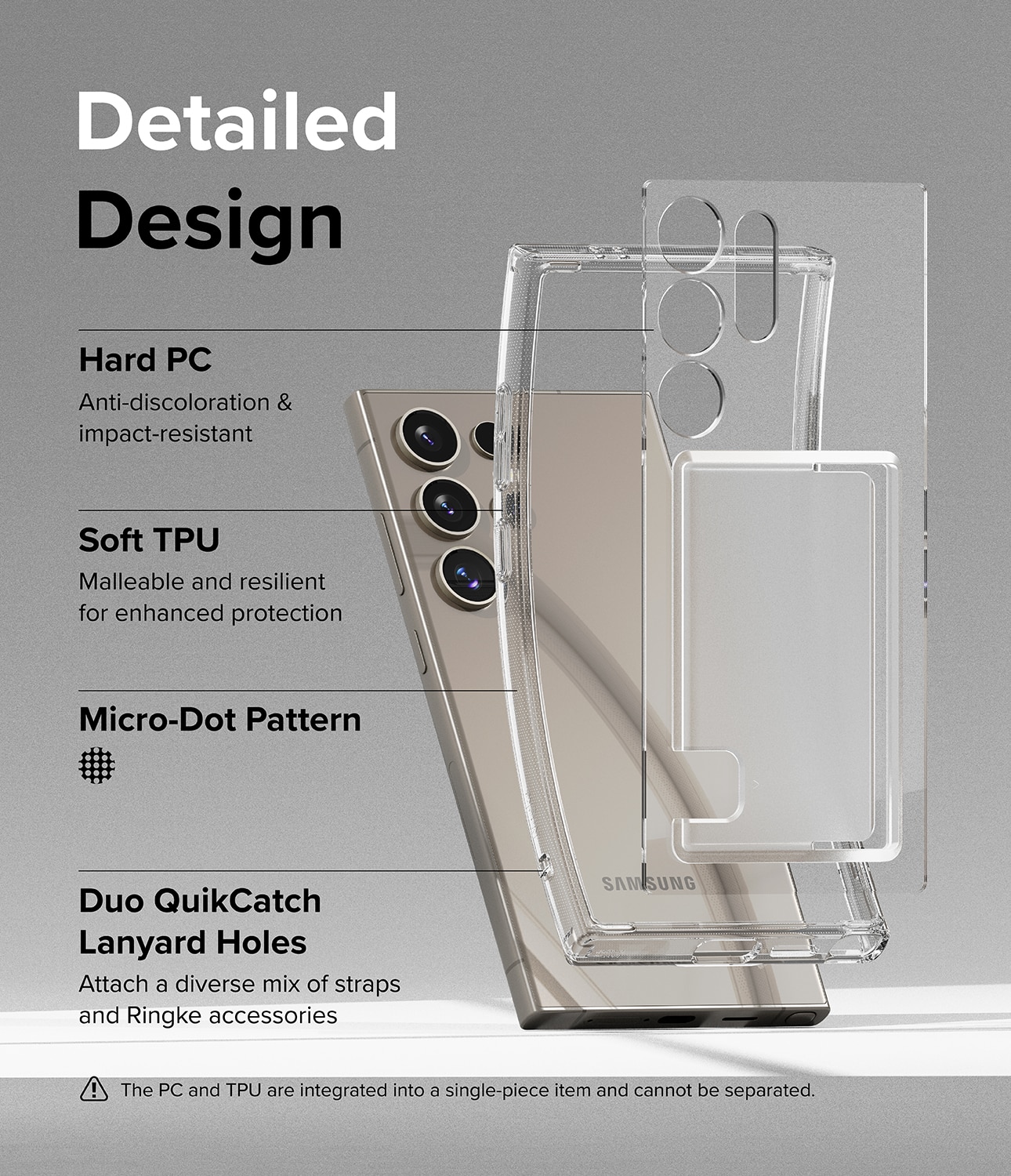 Cover Fusion Card Samsung Galaxy S24 Ultra trasparente