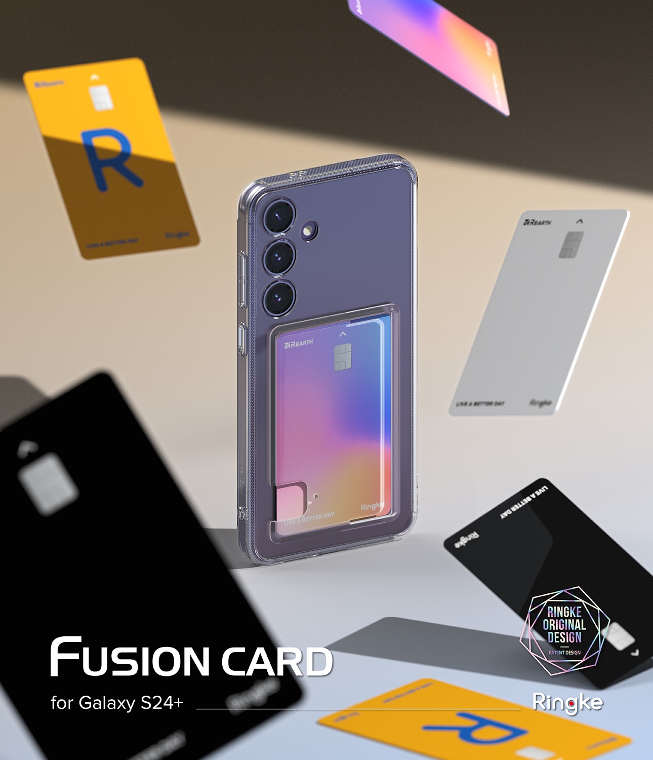 Cover Fusion Card Samsung Galaxy S24 trasparente