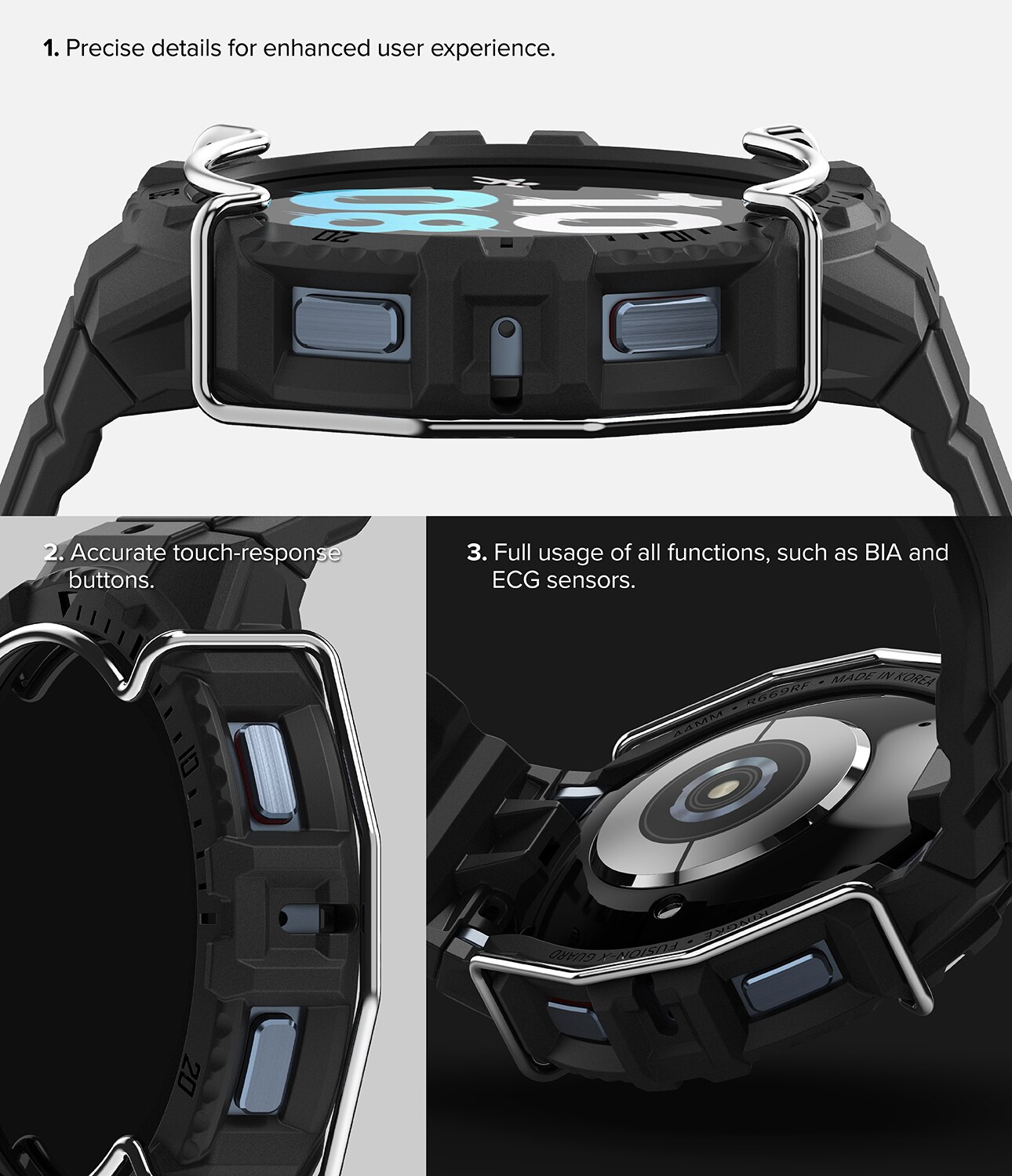 Fusion-X Guard Case+Band Samsung Galaxy Watch 4 44mm Black