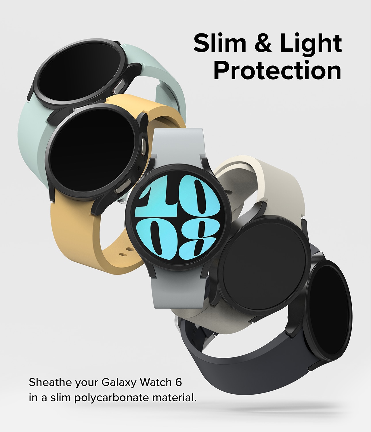 Cover Slim (2 pezzi) Samsung Galaxy Watch 6 40mm Matte Black & Clear