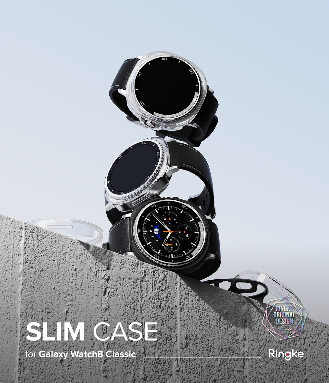 Cover Slim (2 pezzi) Samsung Galaxy Watch 8 Classic Matte Black & Clear
