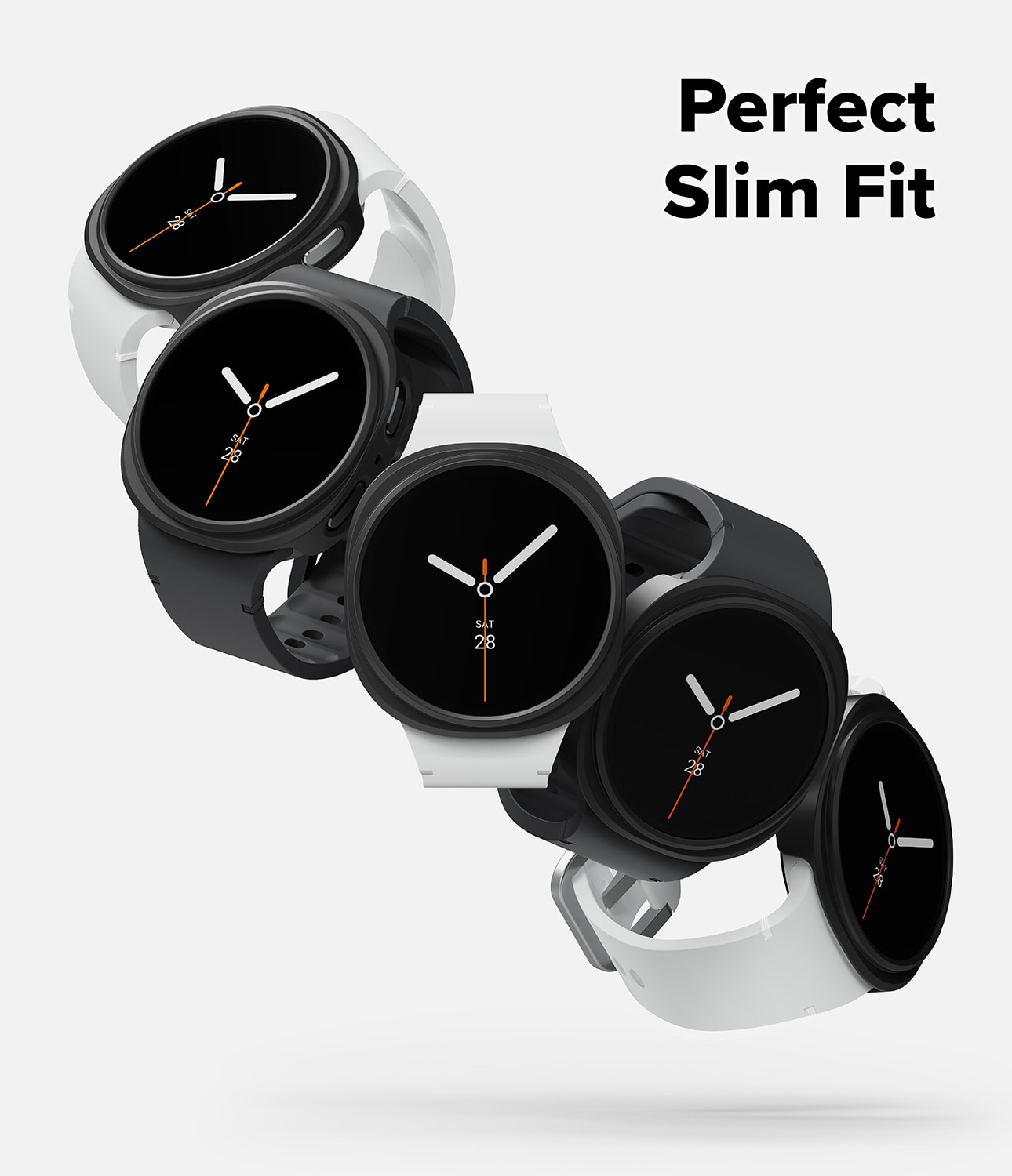 Cover Slim (2 pezzi) Samsung Galaxy Watch 8 40mm Matte Black & Clear