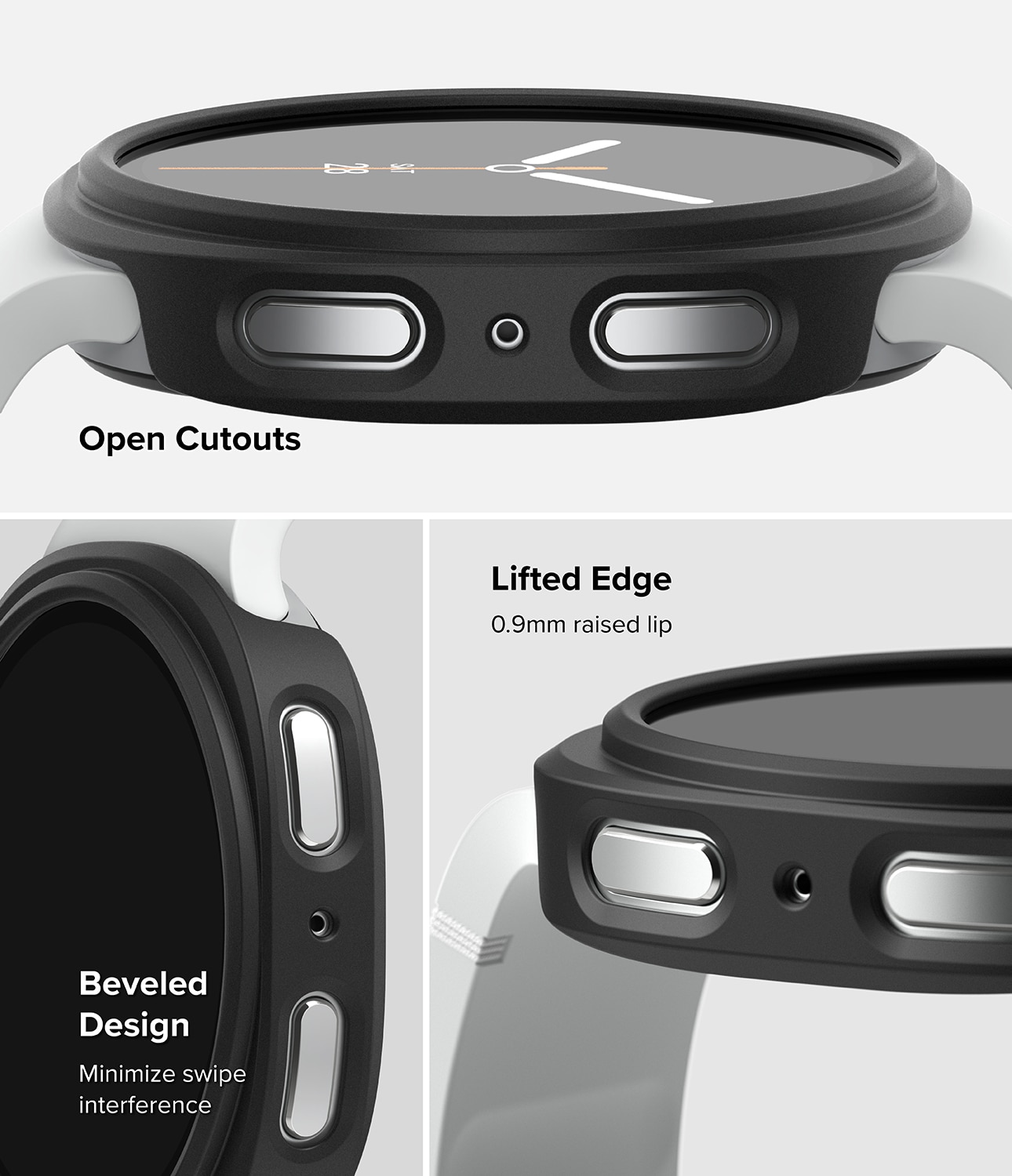 Cover Slim (2 pezzi) Samsung Galaxy Watch 8 40mm Matte Black & Clear