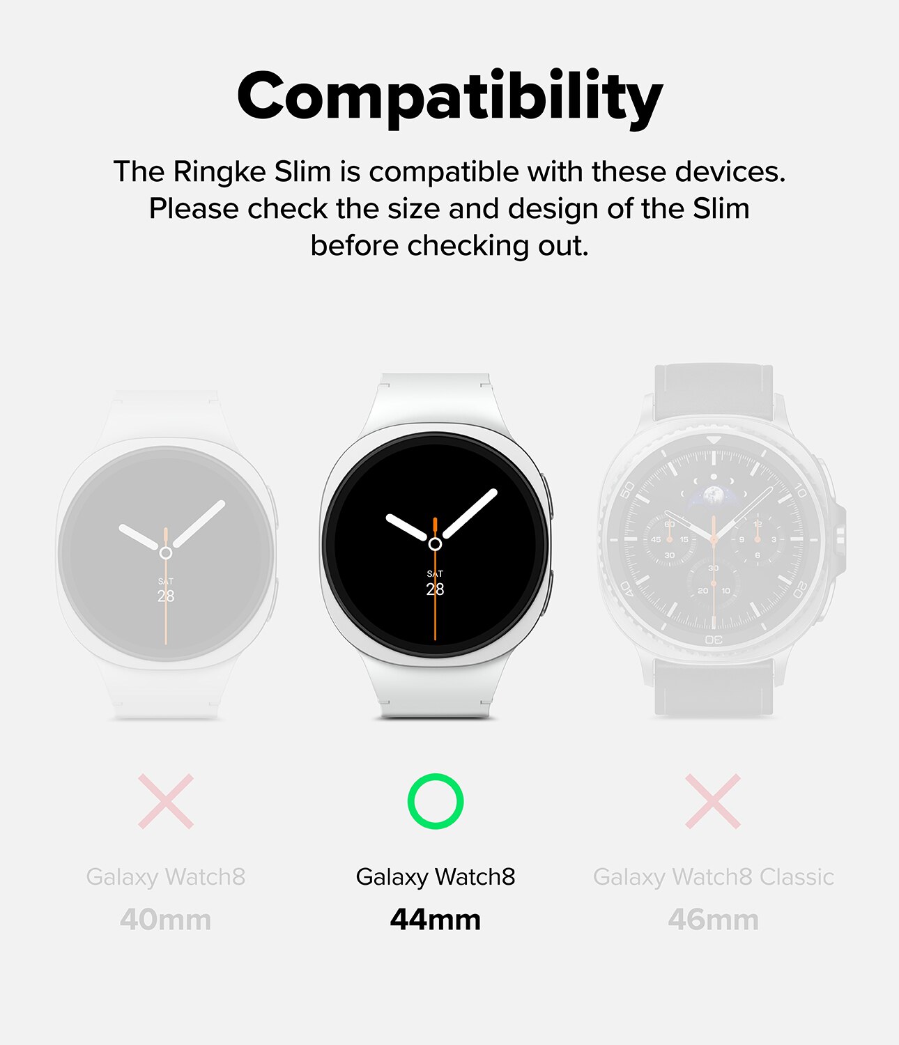 Cover Slim (2 pezzi) Samsung Galaxy Watch 8 44mm Matte Black & Clear