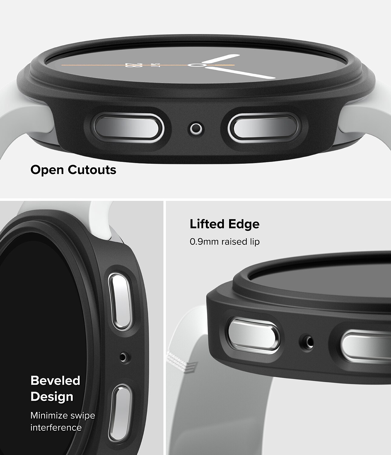 Cover Slim (2 pezzi) Samsung Galaxy Watch 8 44mm Matte Black & Clear