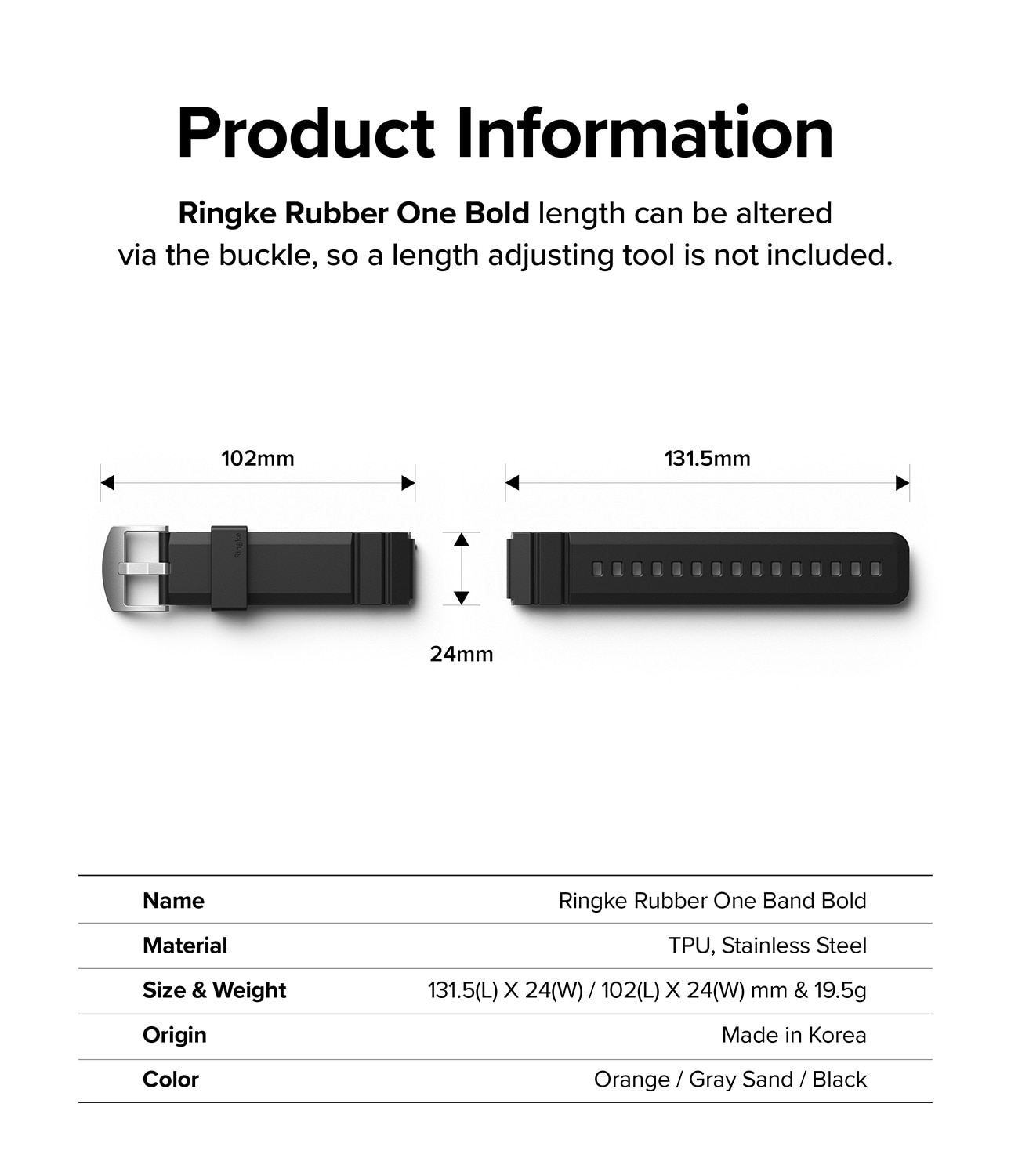 Rubber One Bold Band Withings ScanWatch 2 42mm Black