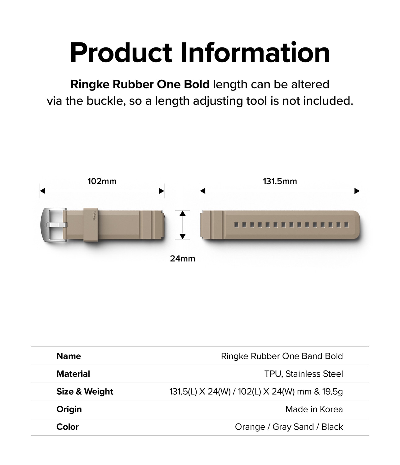 Rubber One Bold Band Withings ScanWatch Nova Gray Sand