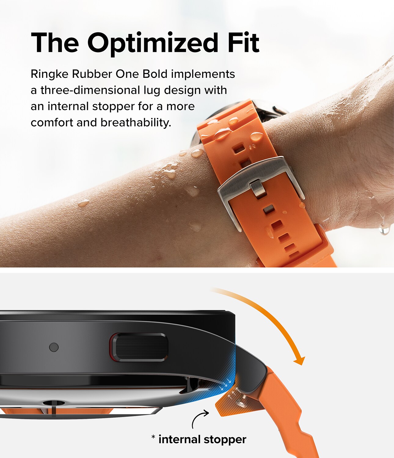 Rubber One Bold Band Amazfit GTS 4 Mini Orange