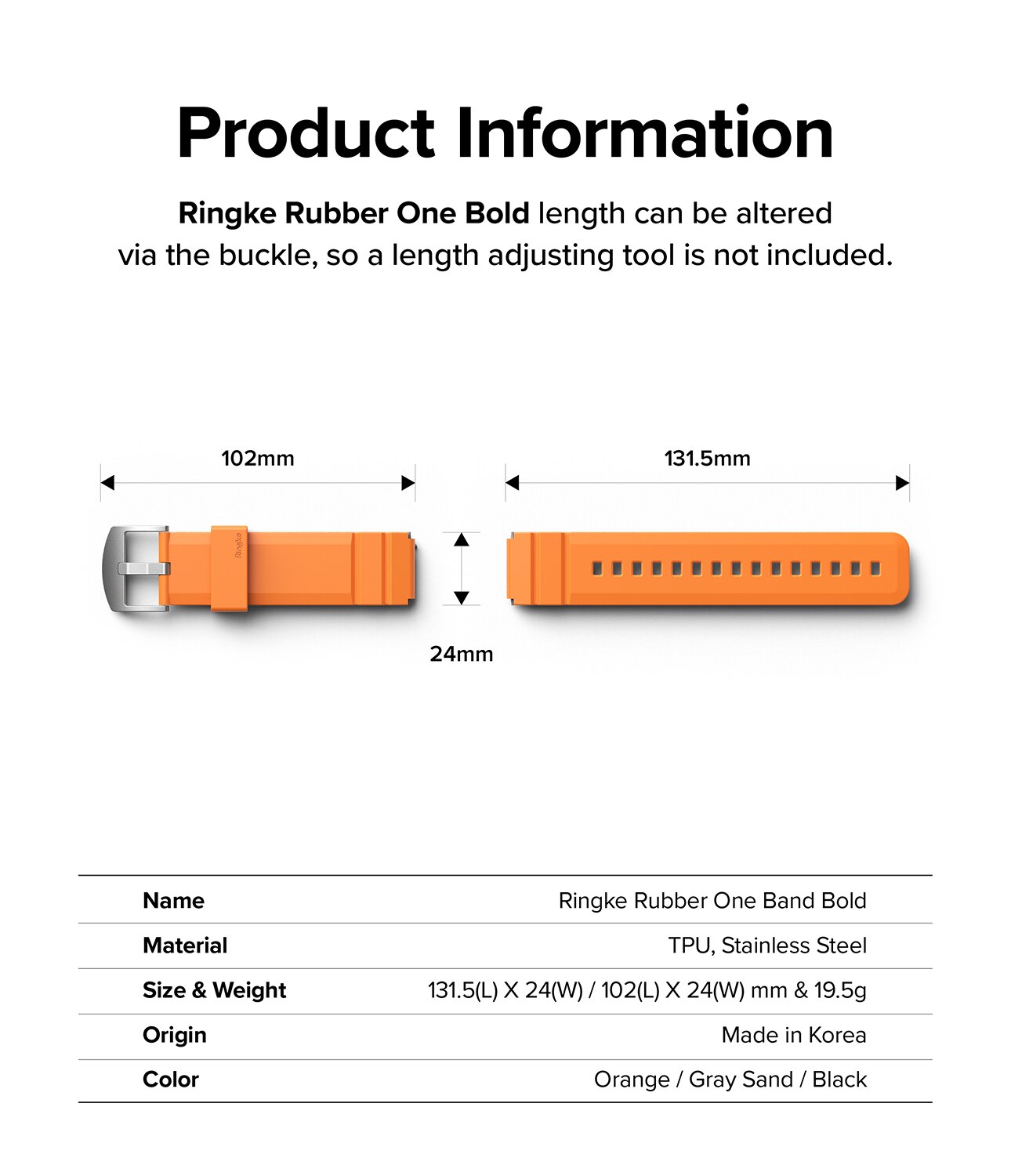 Rubber One Bold Band Samsung Galaxy Watch 6 Classic 47mm Orange