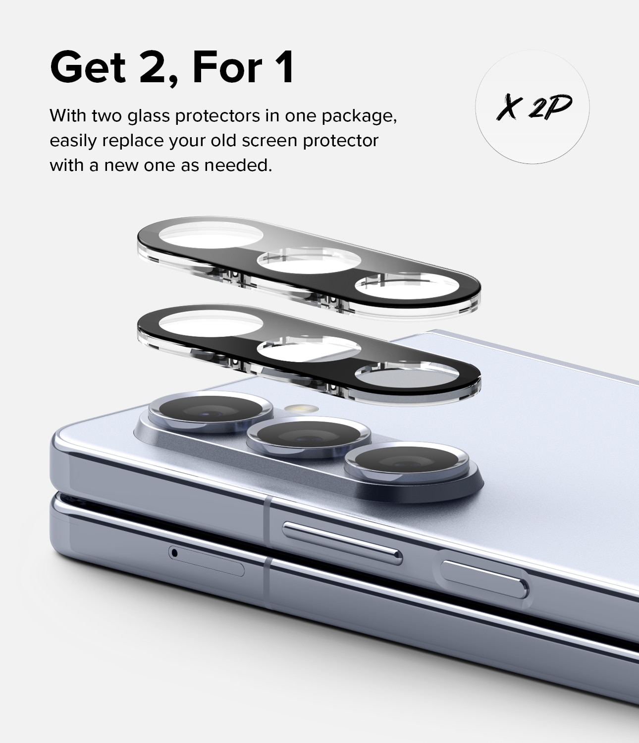 Camera Protector Glass (2 pezzi) Samsung Galaxy Z Fold 5 Trasparente