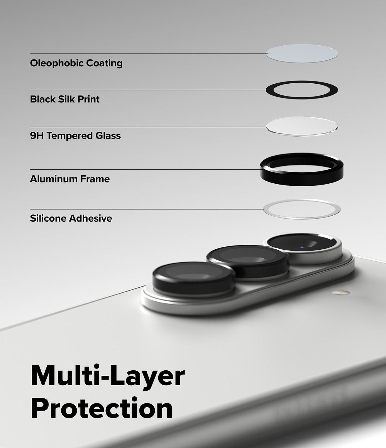 Camera Lens Frame Glass (2 pezzi) Samsung Galaxy Z Fold 7 Black