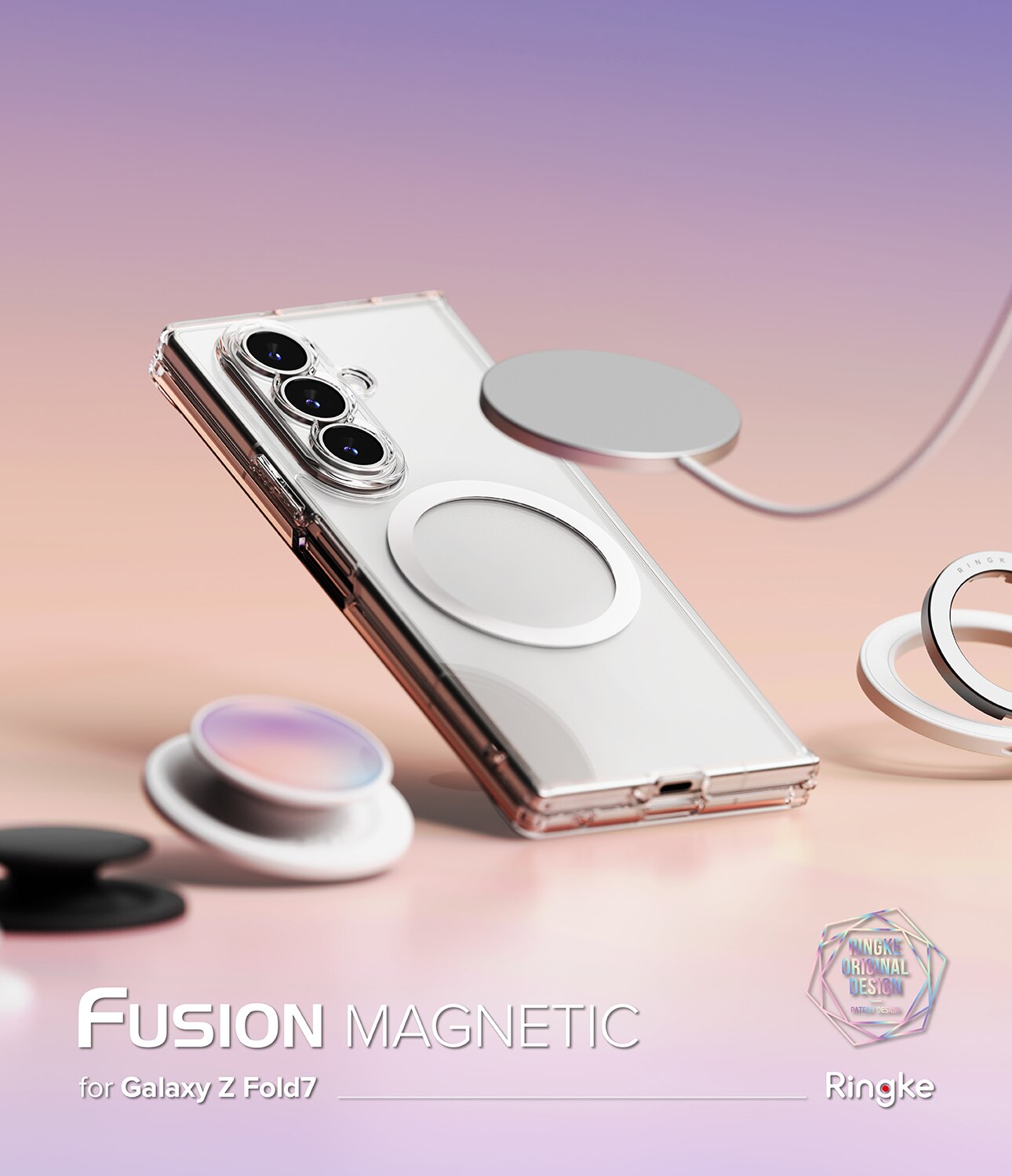 Cover Fusion Magnetic Samsung Galaxy Z Fold 7 Trasparente