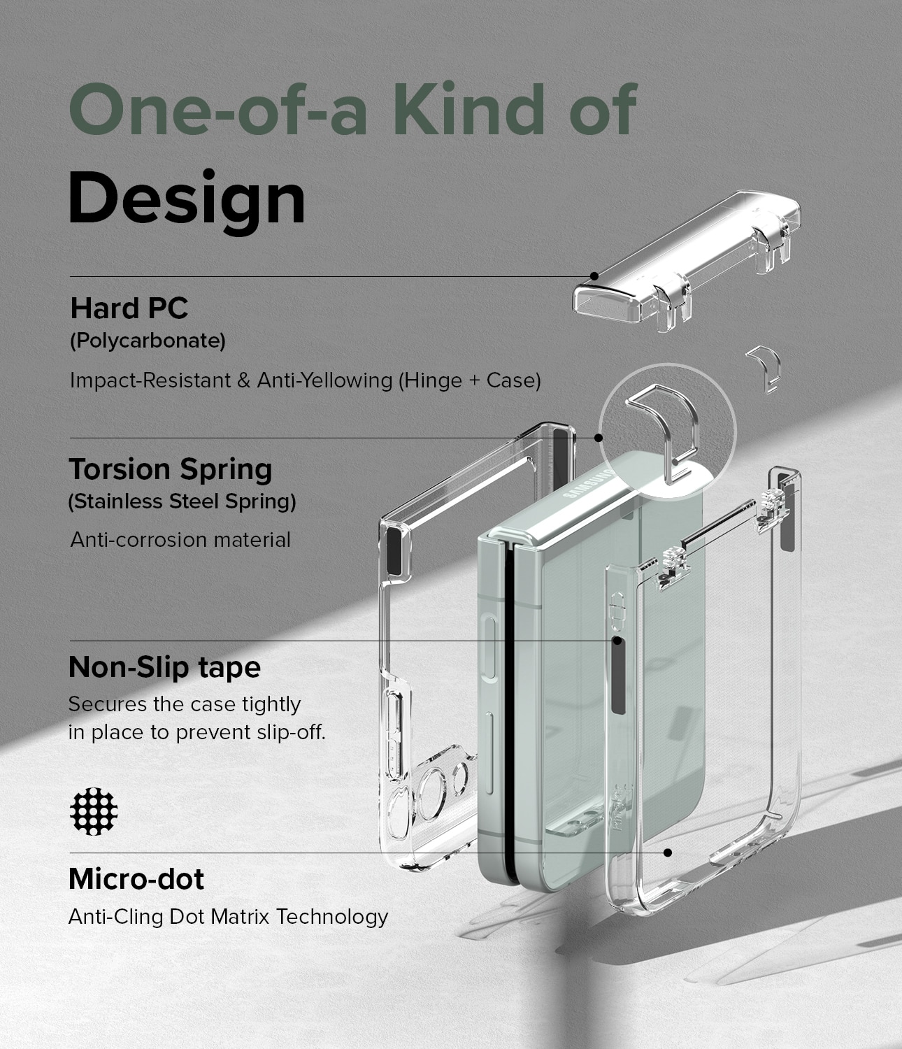 Cover Slim Hinge Samsung Galaxy Z Flip 5 Clear