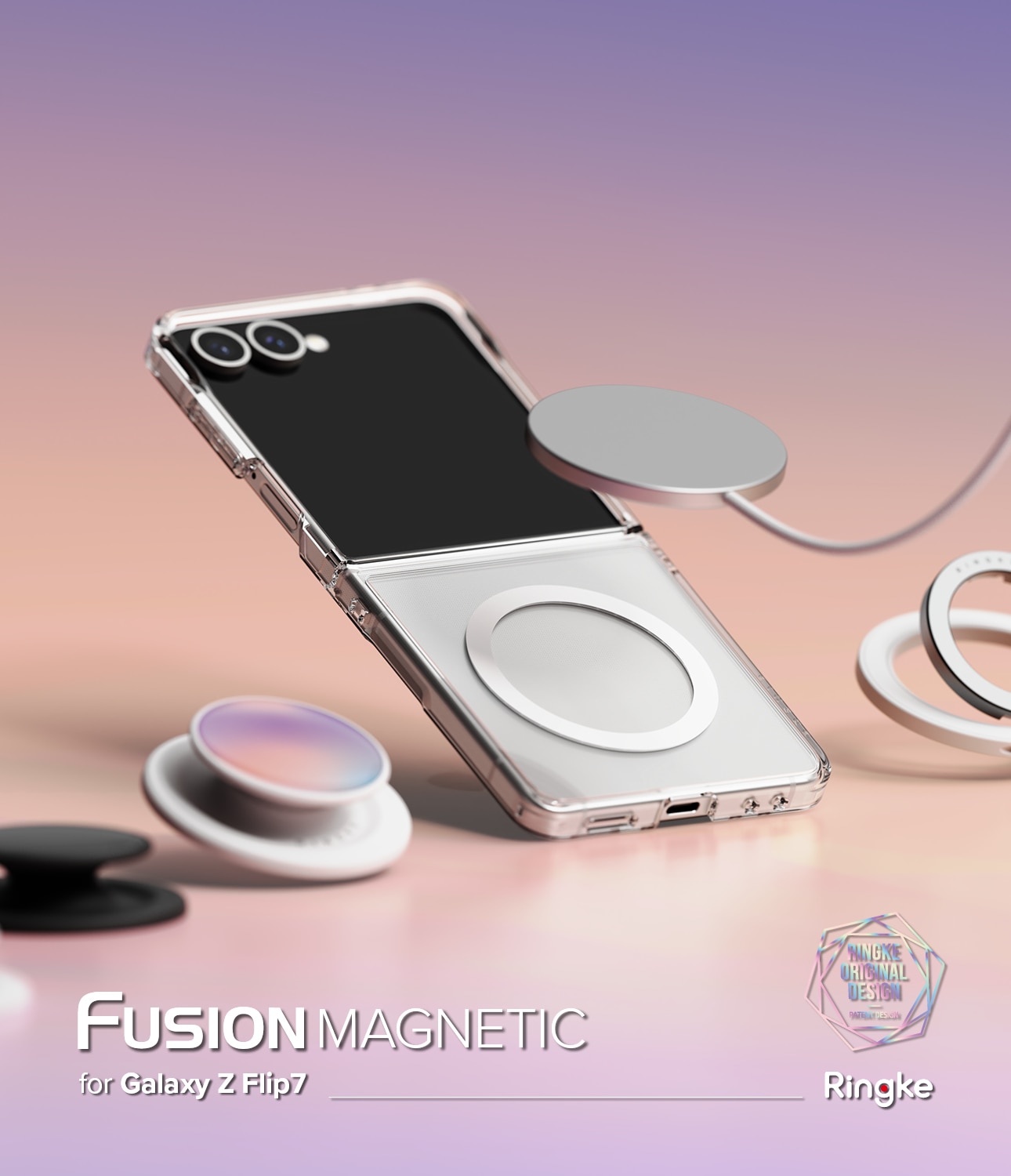 Cover Fusion Magnetic Samsung Galaxy Z Flip 7 Trasparente