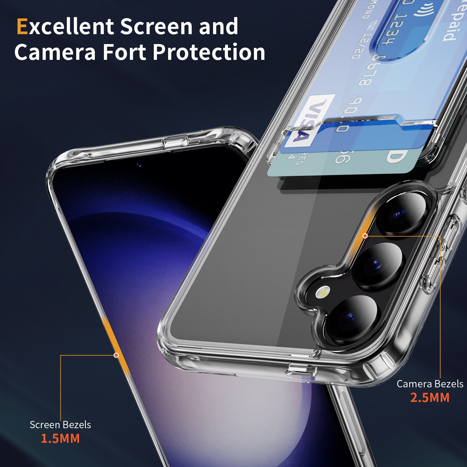 Cover ibride portacarte Samsung Galaxy S24 Plus trasparente