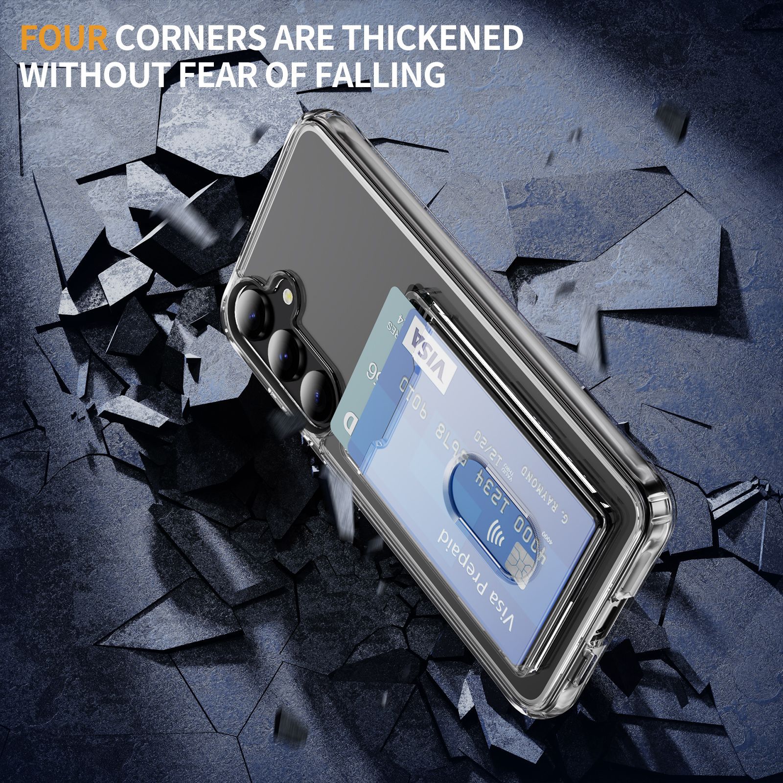 Cover ibride portacarte Samsung Galaxy S24 Plus trasparente