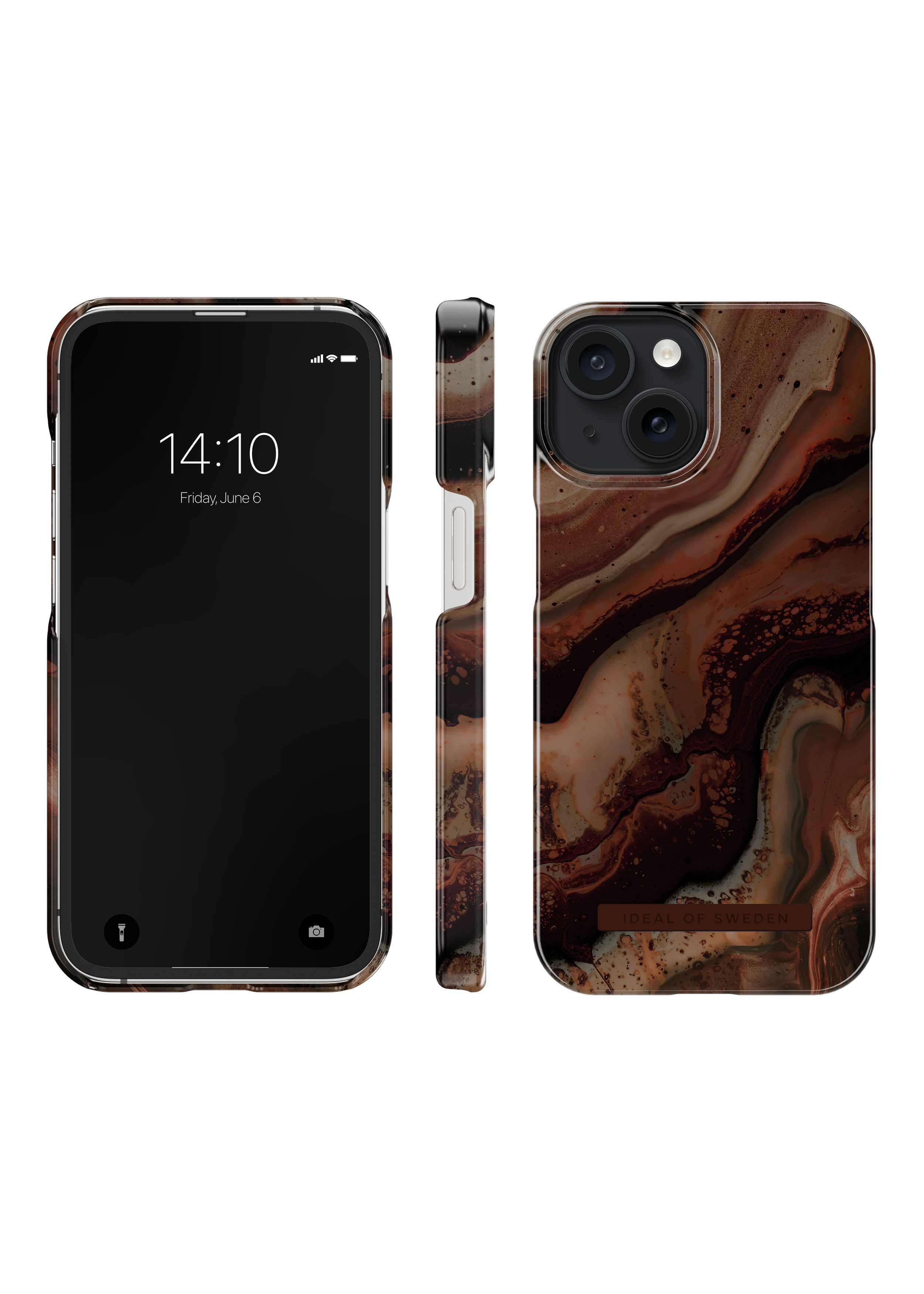 Cover Fashion Case iPhone 15 Dark Amber Marble