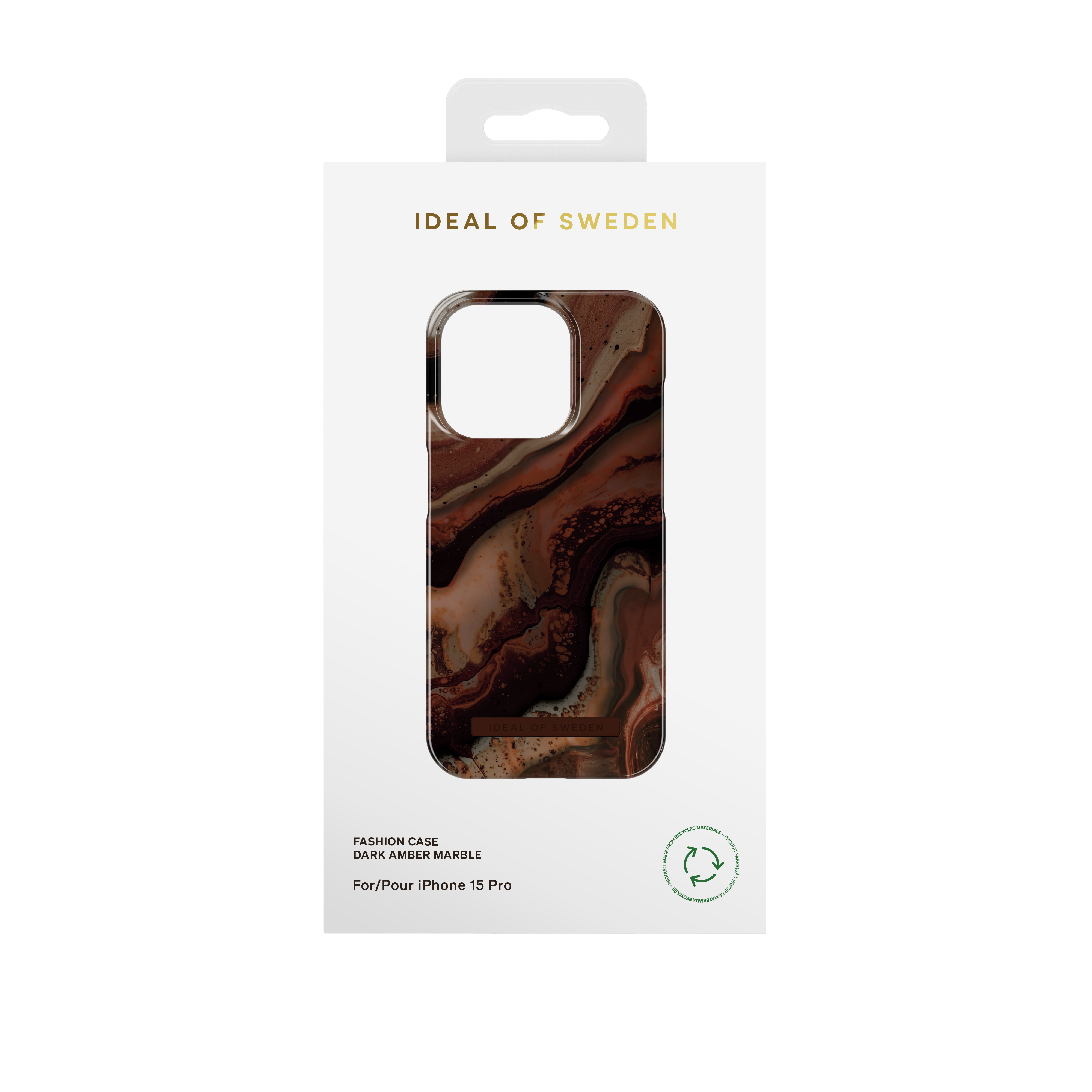 Cover Fashion Case iPhone 15 Pro Dark Amber Marble