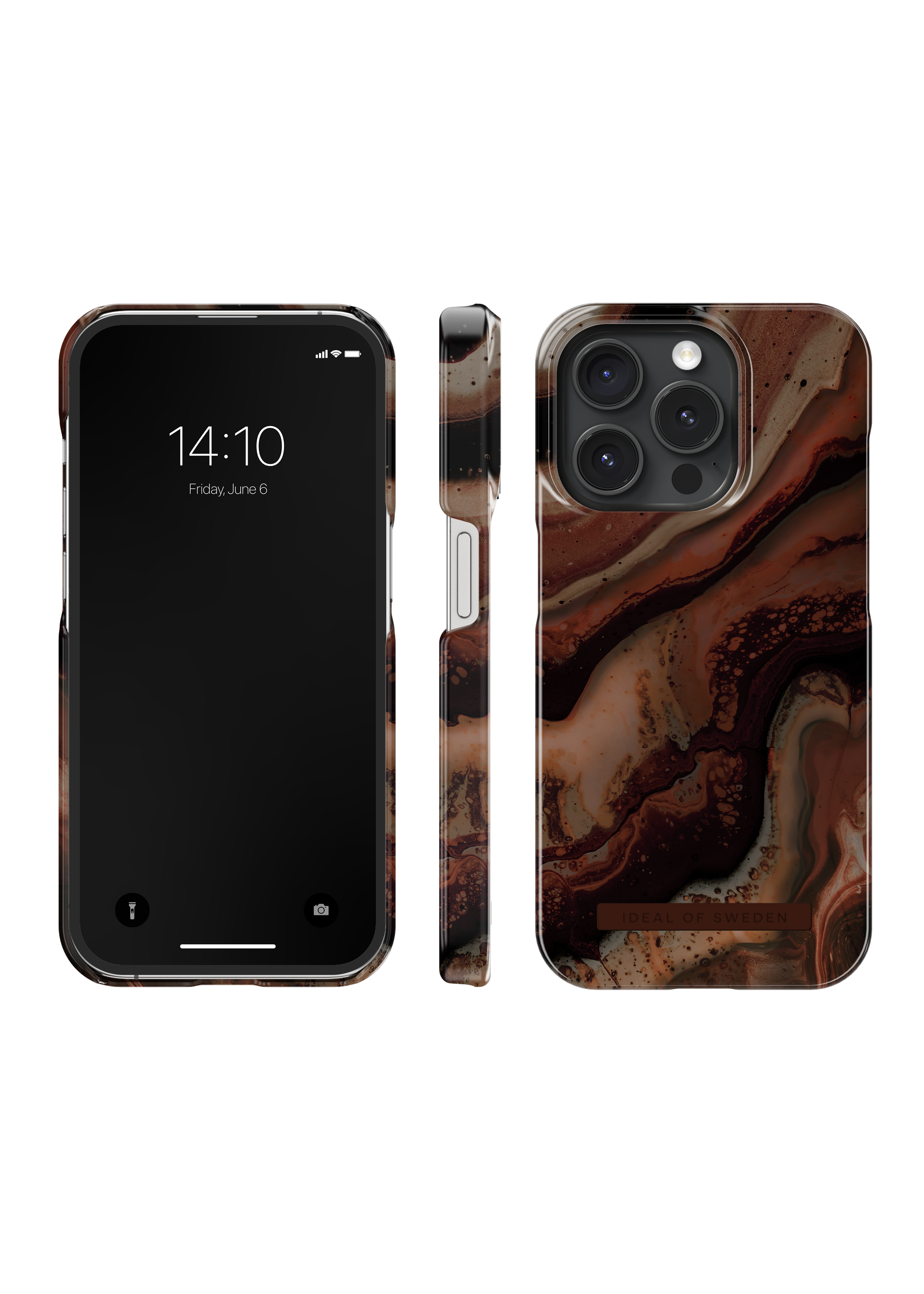 Cover Fashion Case iPhone 15 Pro Max Dark Amber Marble