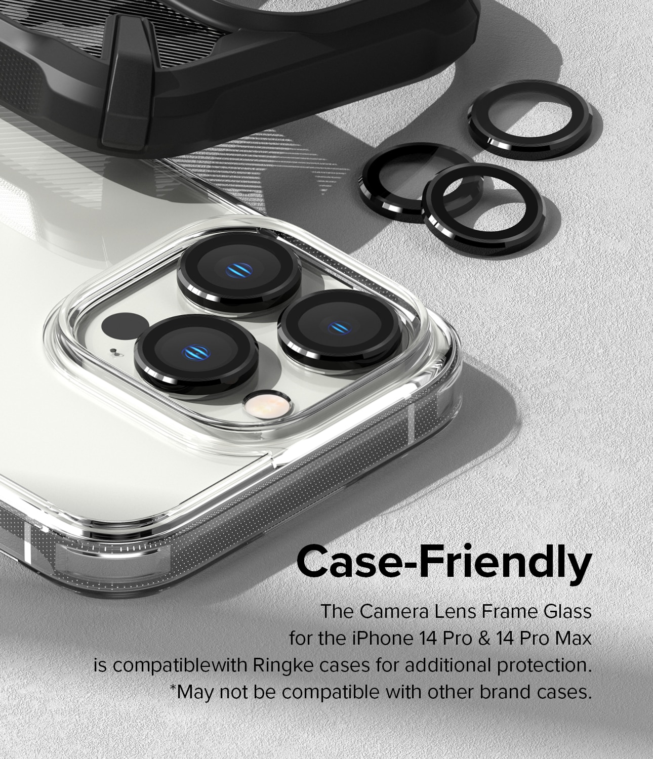 Camera Lens Frame Glass iPhone 14 Pro Max Black