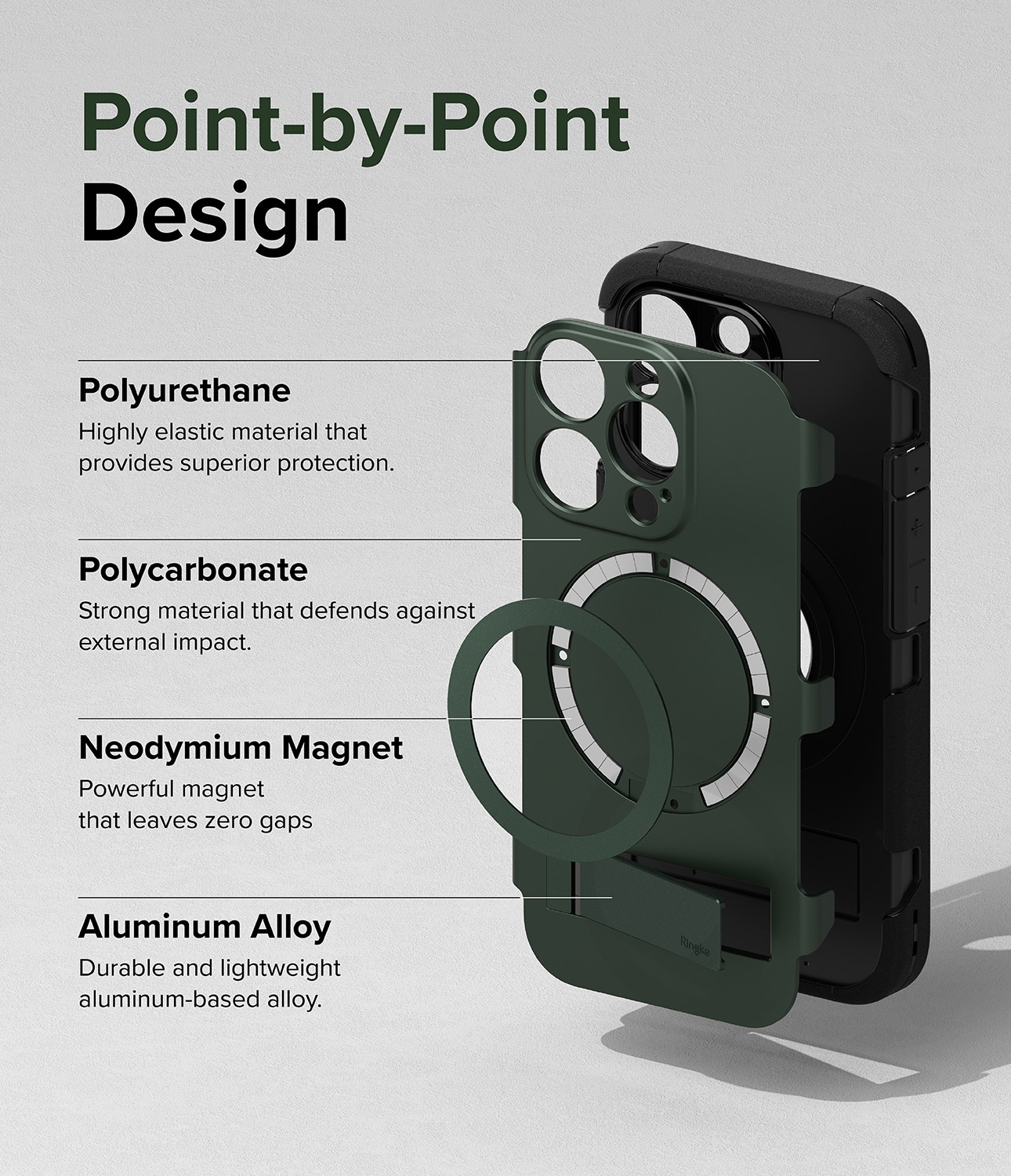 Alles Magnetic Cover iPhone 15 Pro Dark Green