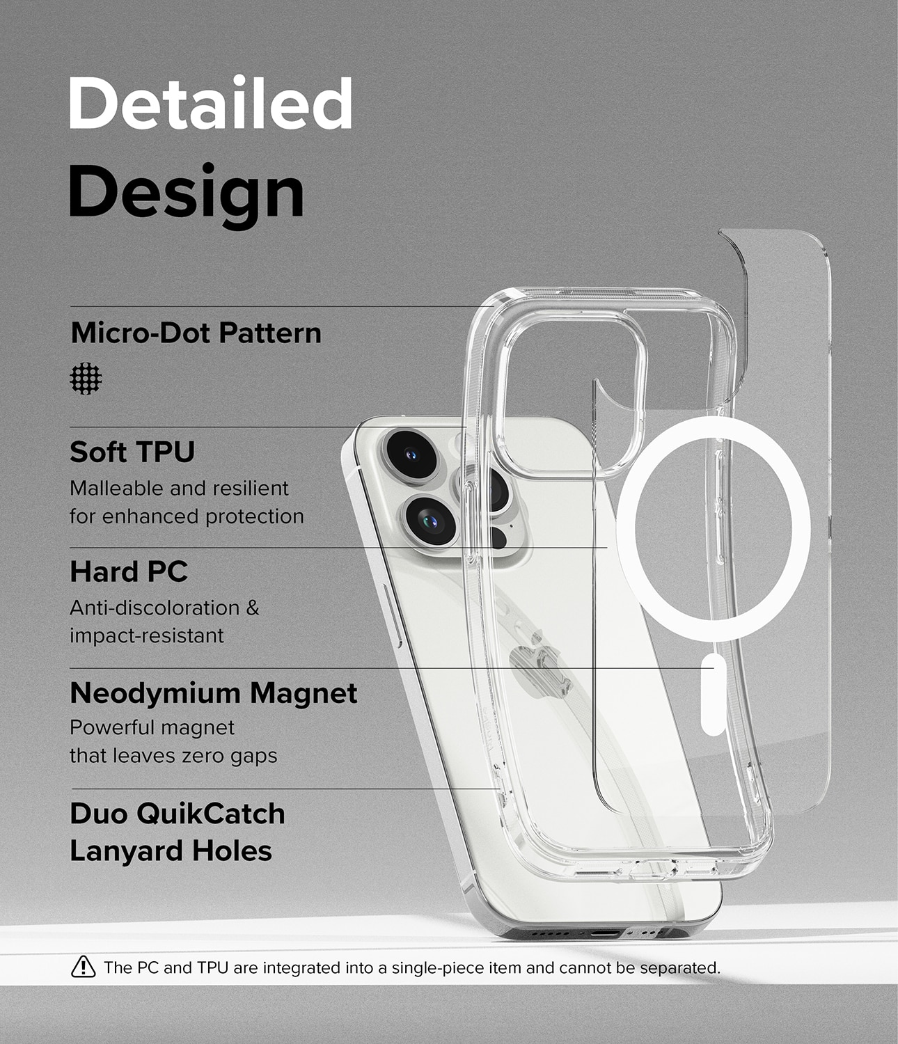 Cover Fusion Magnetic iPhone 15 Pro Trasparente