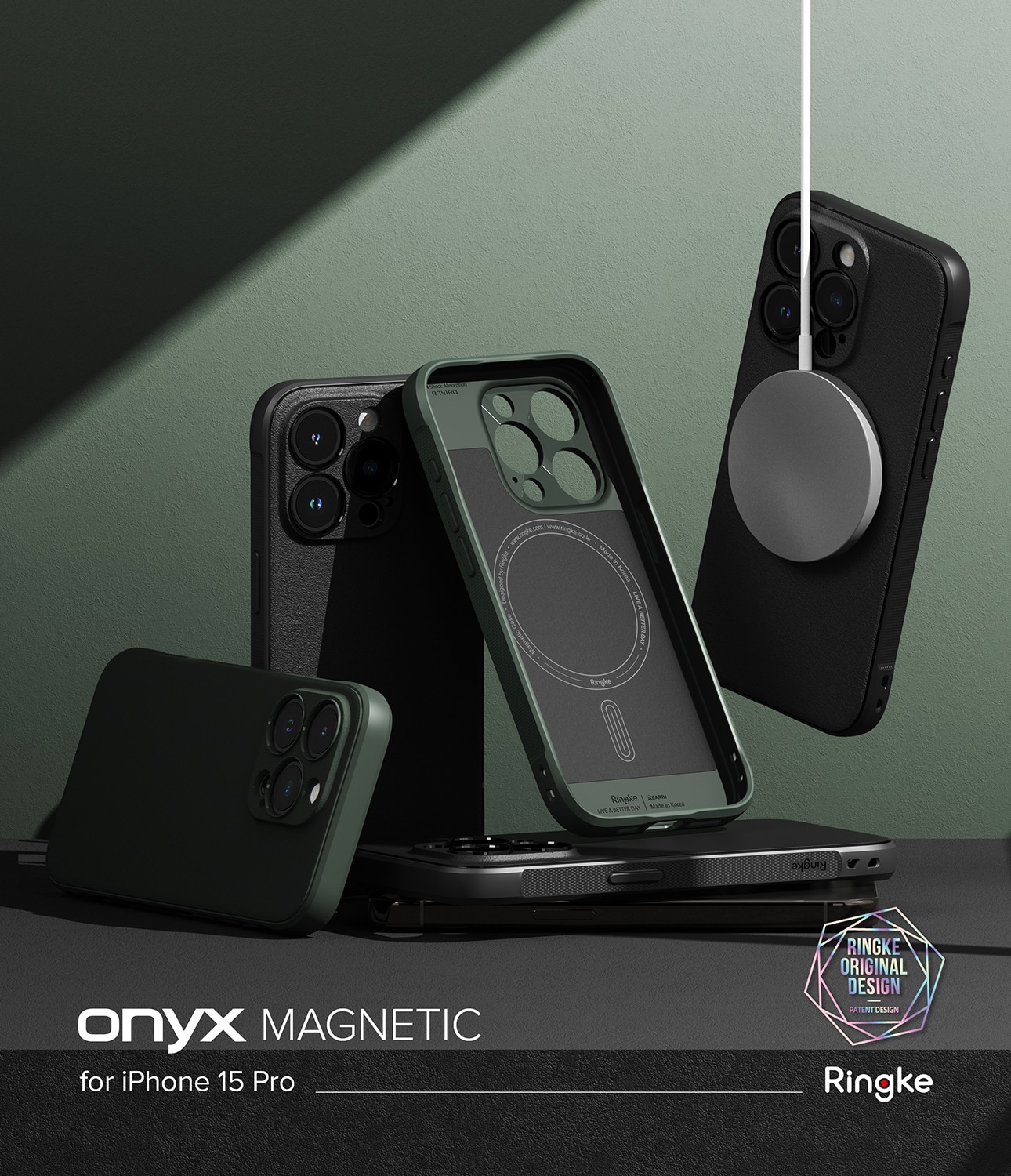 Cover Onyx Magnetic iPhone 15 Pro Dark Green