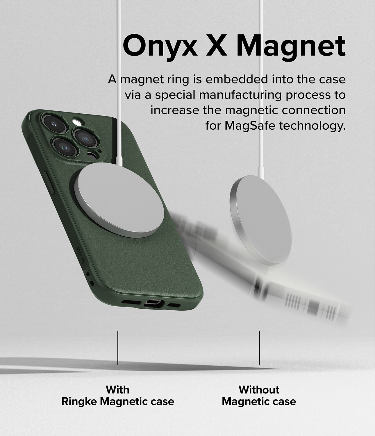 Cover Onyx Magnetic iPhone 15 Pro Dark Green