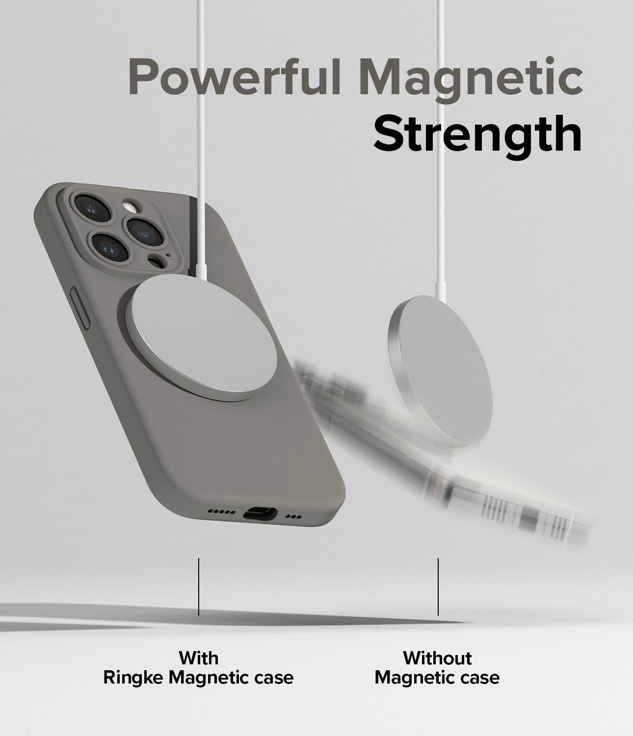 Silicone Magnetic Cover iPhone 15 Pro Gray