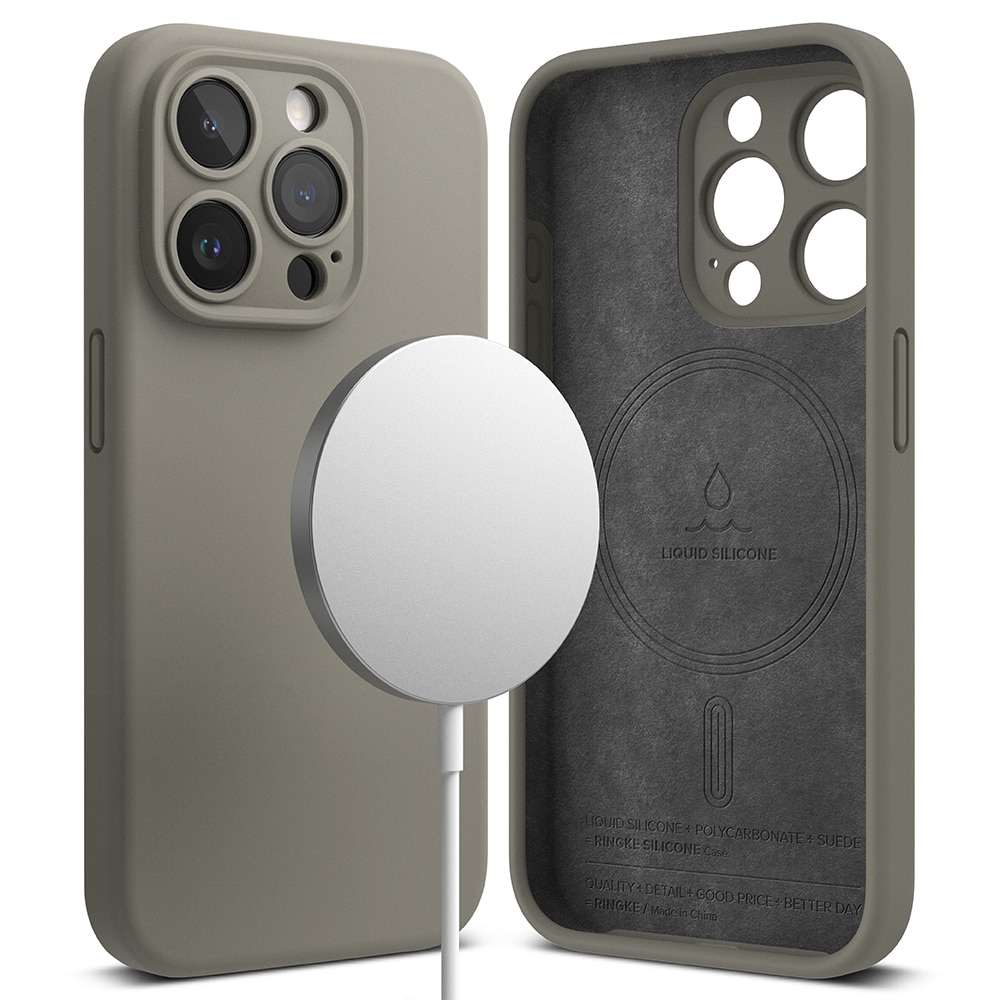 Silicone Magnetic Cover iPhone 15 Pro Gray